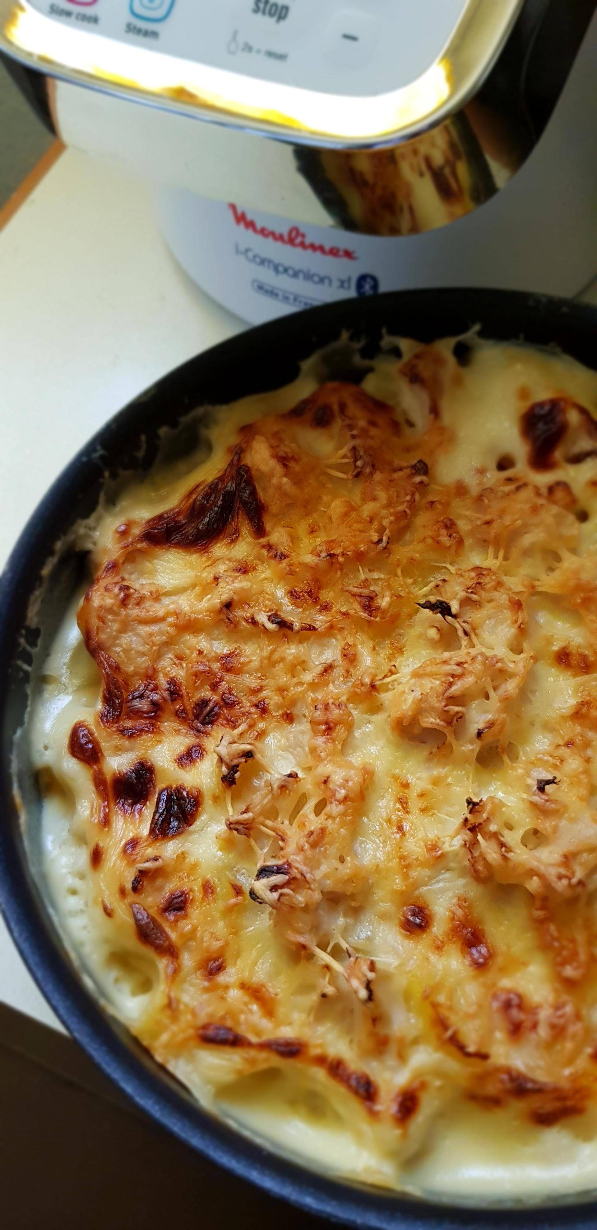 Gratin pomme de terre et chou fleur - Recette Companion Connect XL | Moulinex