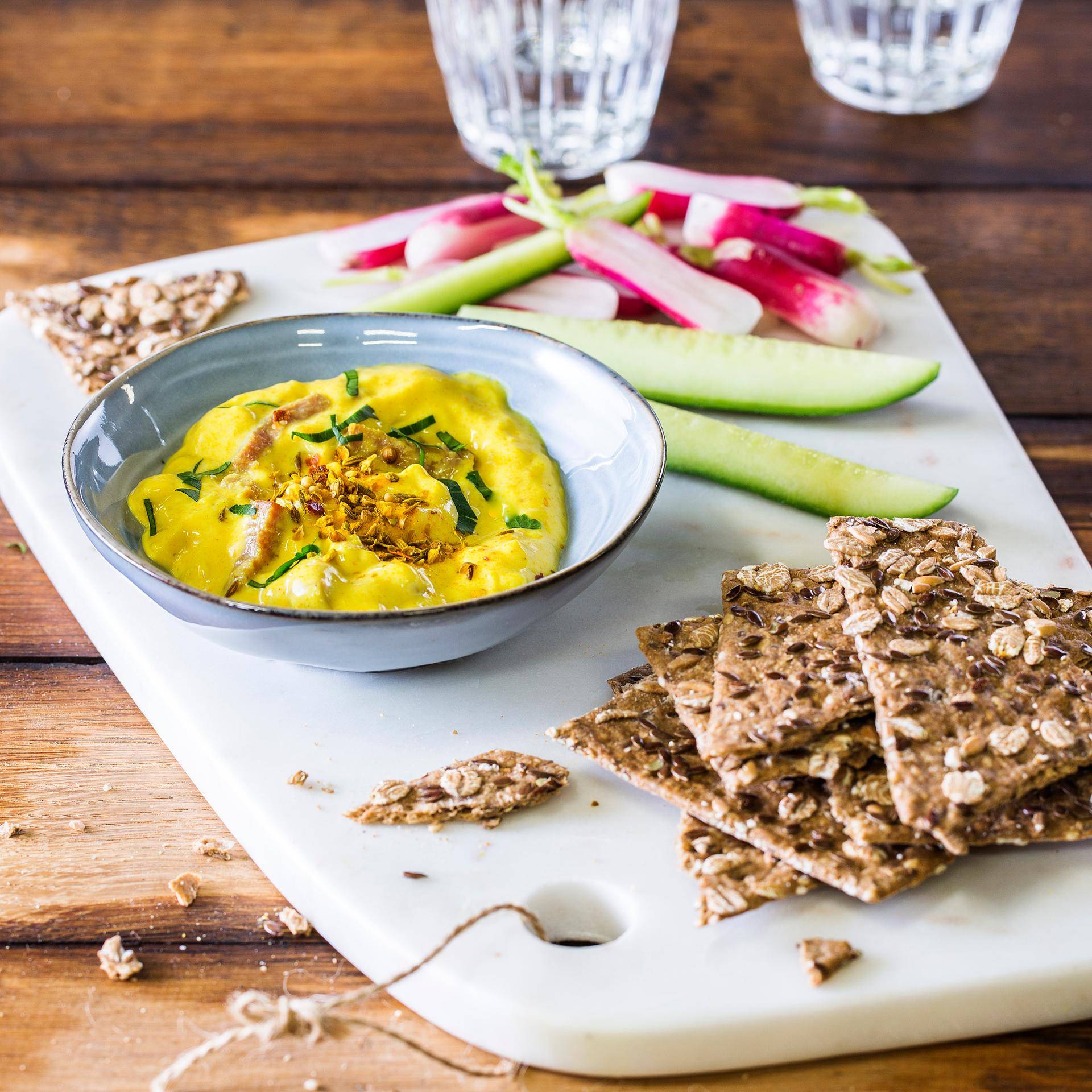 Sauce légère à dipper au curry et bacon - Recette Companion Connect | Moulinex