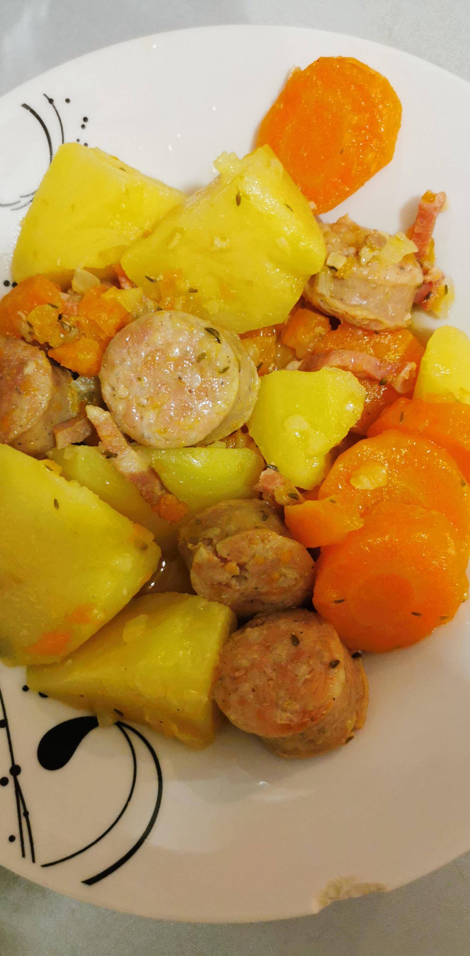 Saucisses, Carottes, Pommes de terre - Recette Cookeo | Moulinex