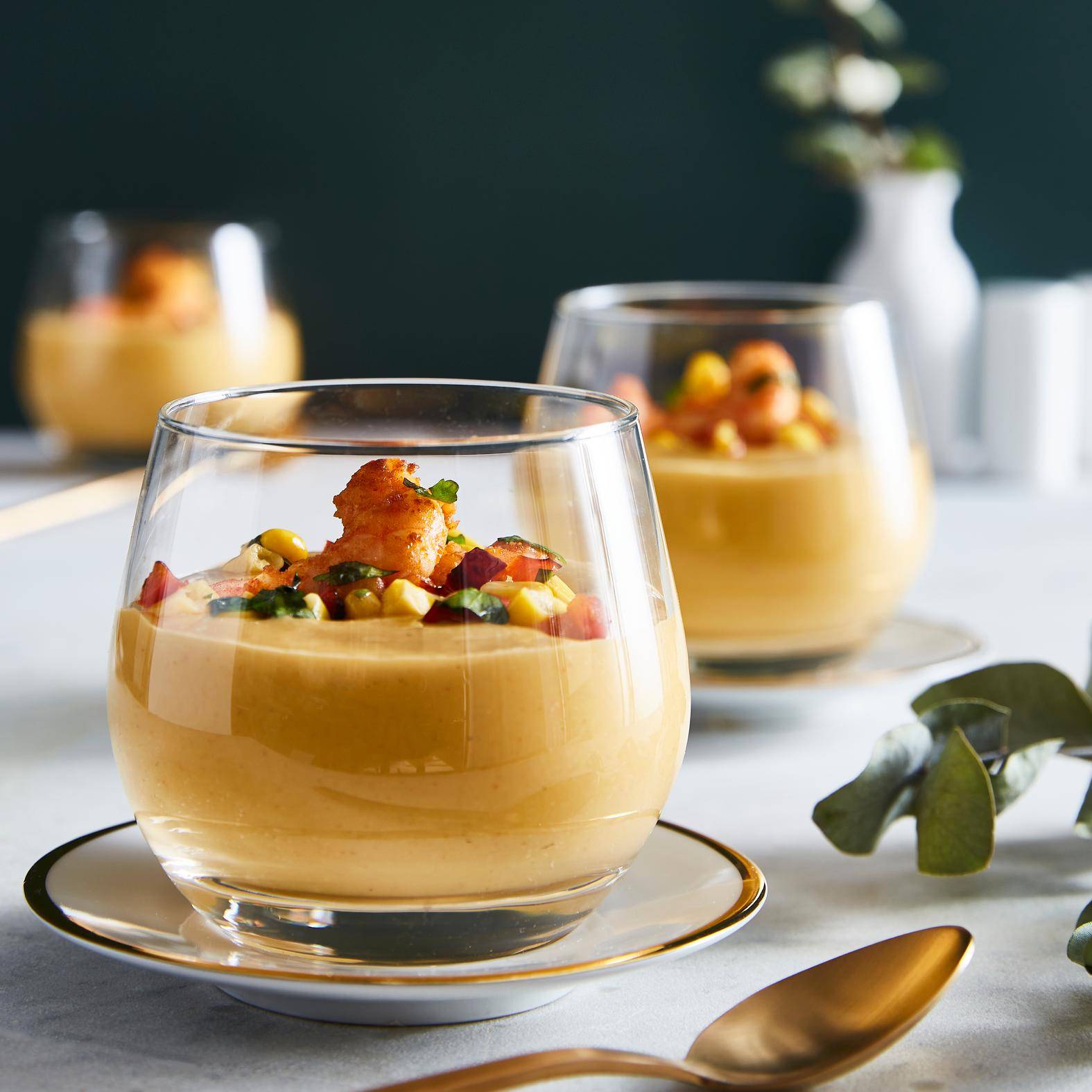 Velouté de maïs aux crevettes - Recette Perfectmix Cook | Moulinex