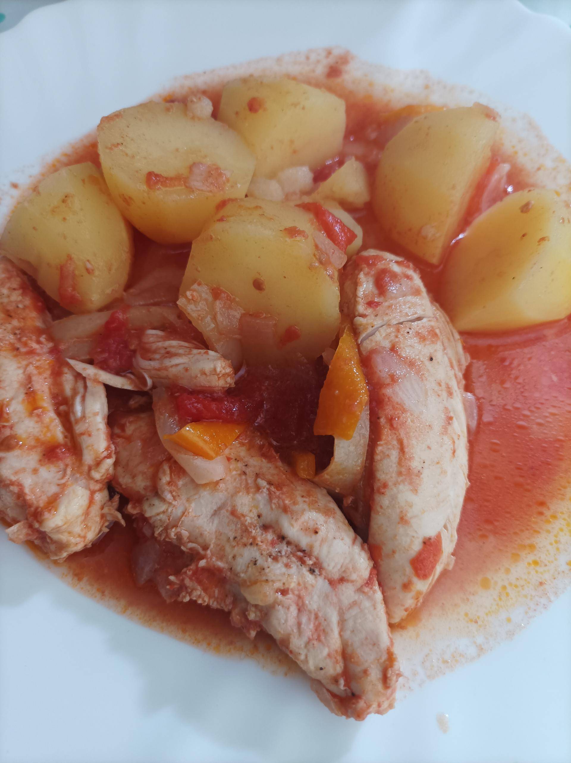 Poulet tomate, poivron et pommes de terre au Ras el hanout - Recette Cookeo | Moulinex