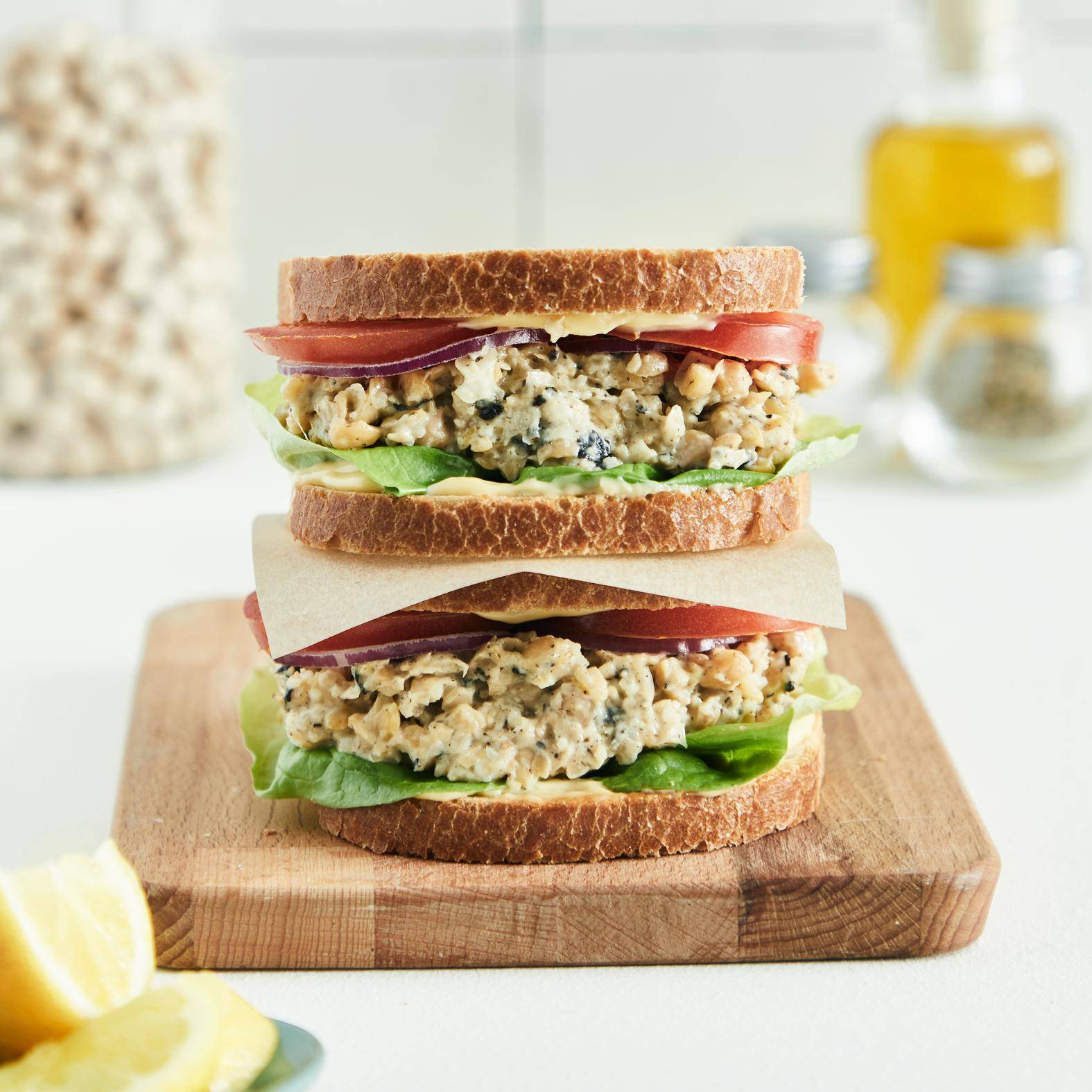 Sandwich marin vegan aux pois chiches - Recette Cook'in One | Moulinex