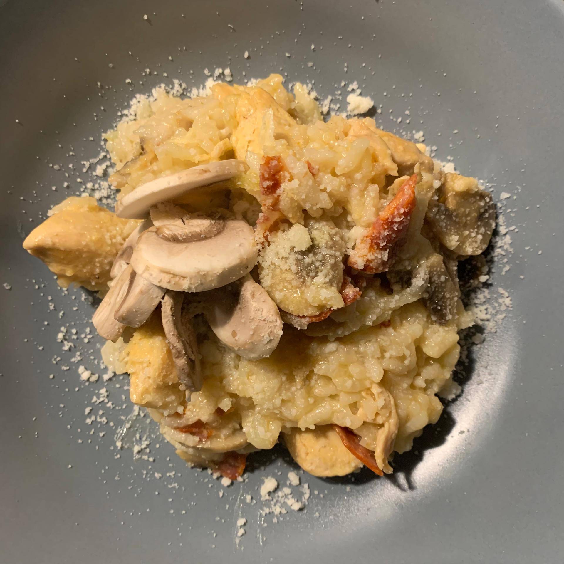 Risotto poulet champignons et chorizo - Recette Cookeo | Moulinex