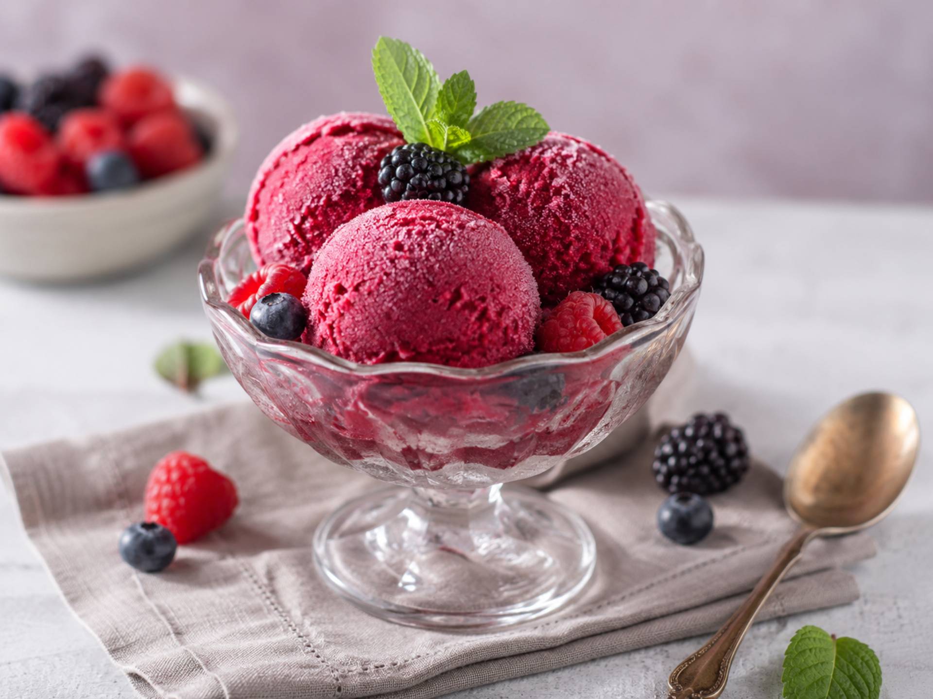 Sorbet minute fruits rouges - Recette Companion Connect XL | Moulinex