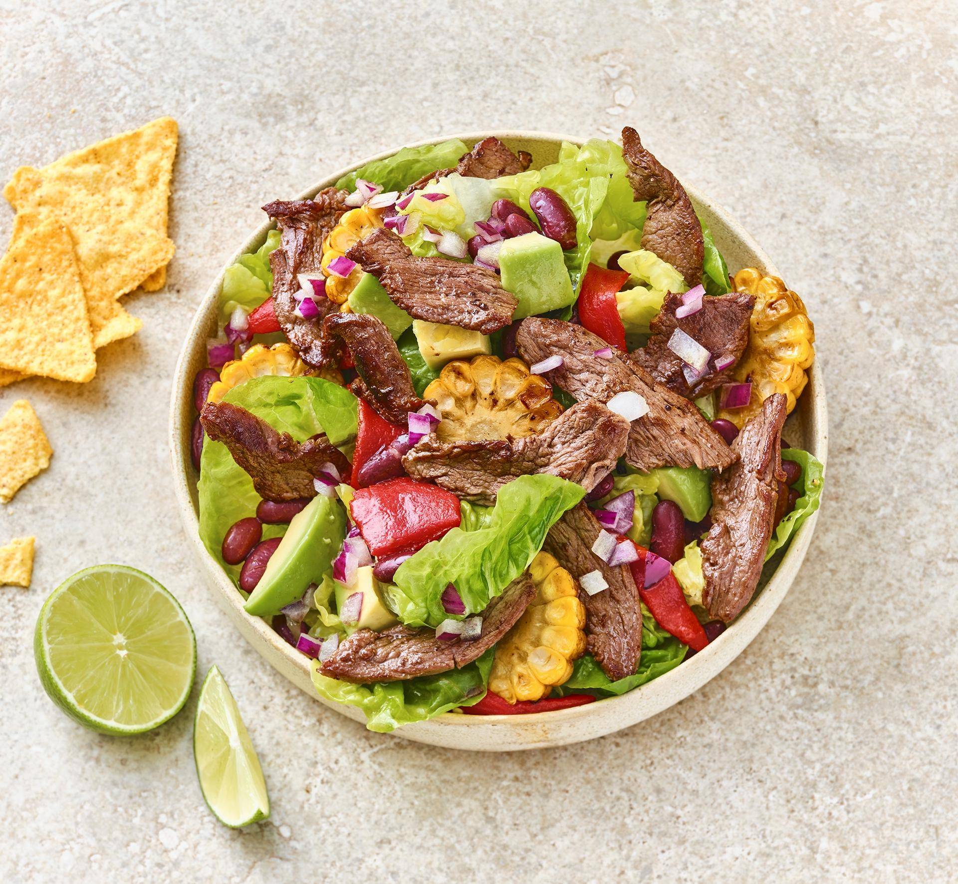 Emincé de bavette en salade mexicaine - Recette Ever Fry Dual Flex | Moulinex