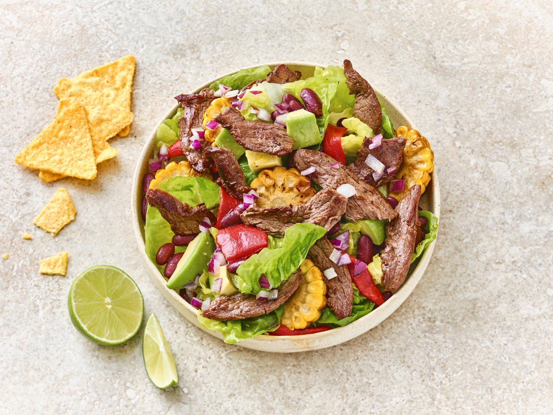 Emincé de bavette en salade mexicaine - Recette Ever Fry Dual Flex | Moulinex