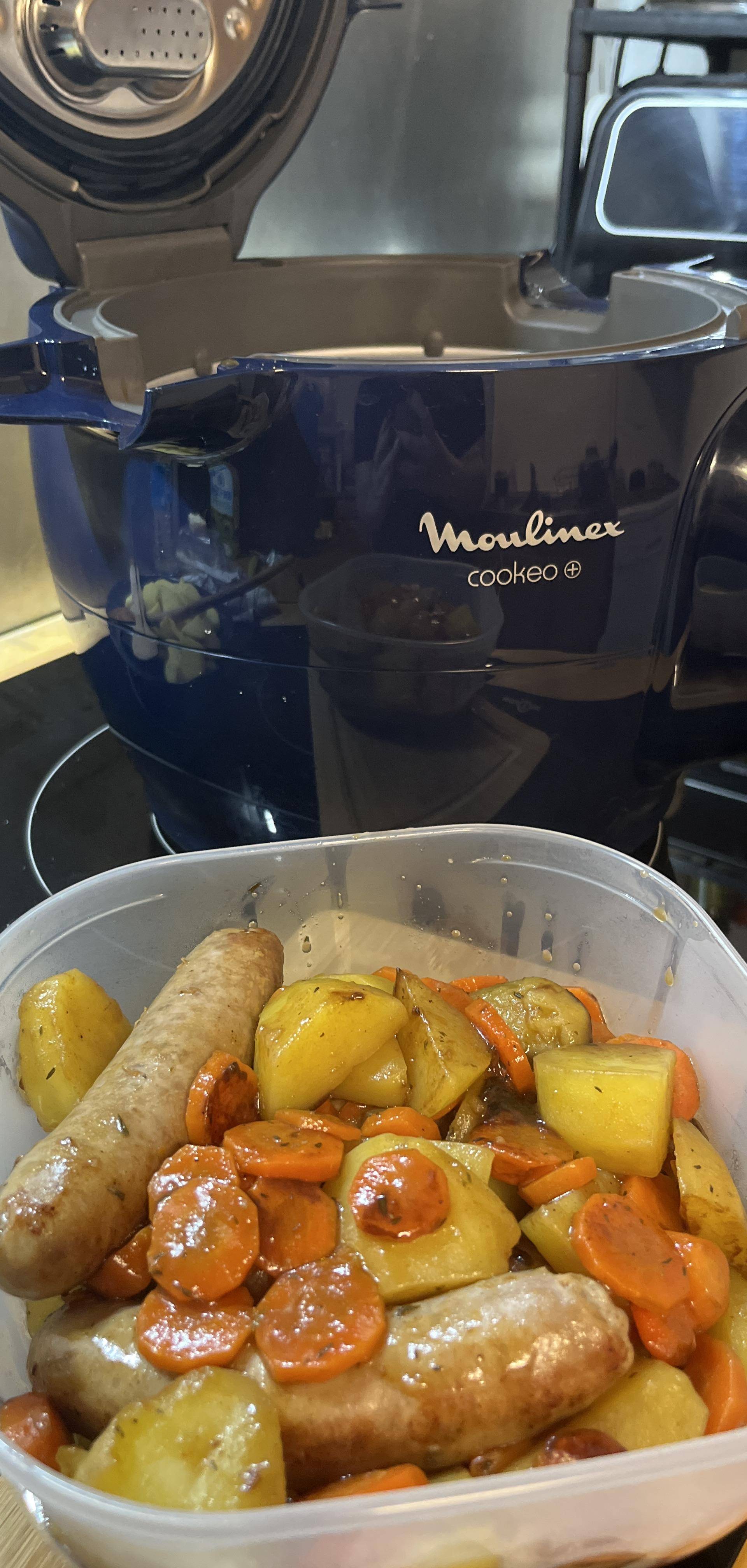 Saucisse fumée petits pois, carottes, pomme de terre - Recette Cookeo | Moulinex