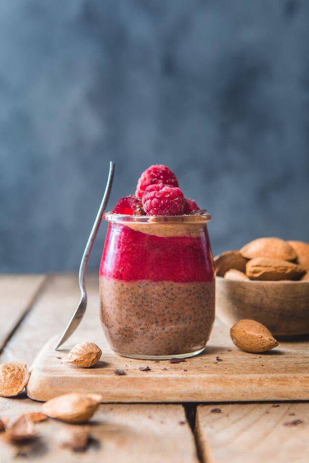 Pudding de chia chocolat framboises - Recette Perfectmix + | Moulinex