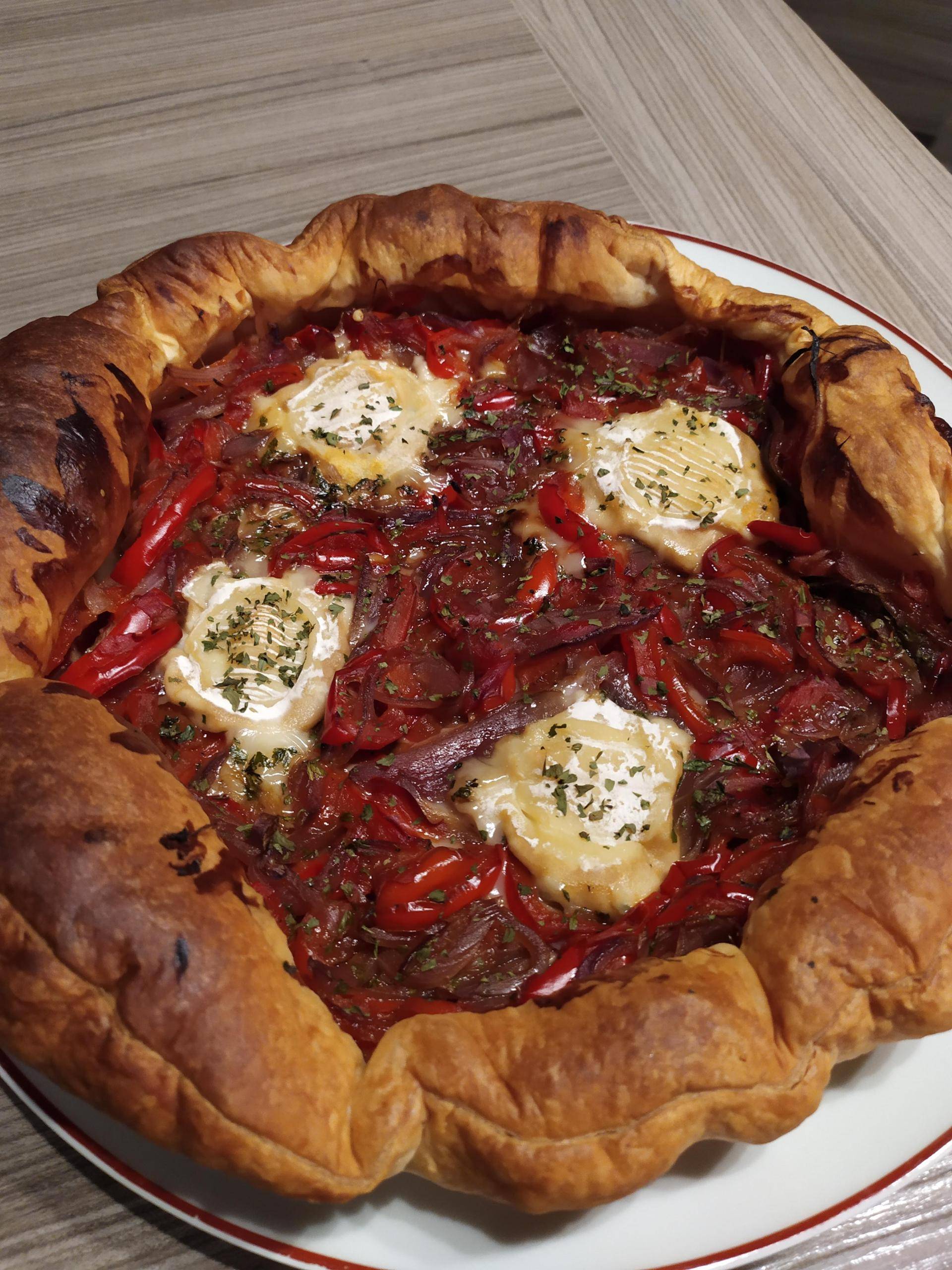 Tarte poivrons crottin de chavignol - Recette Companion XL | Moulinex