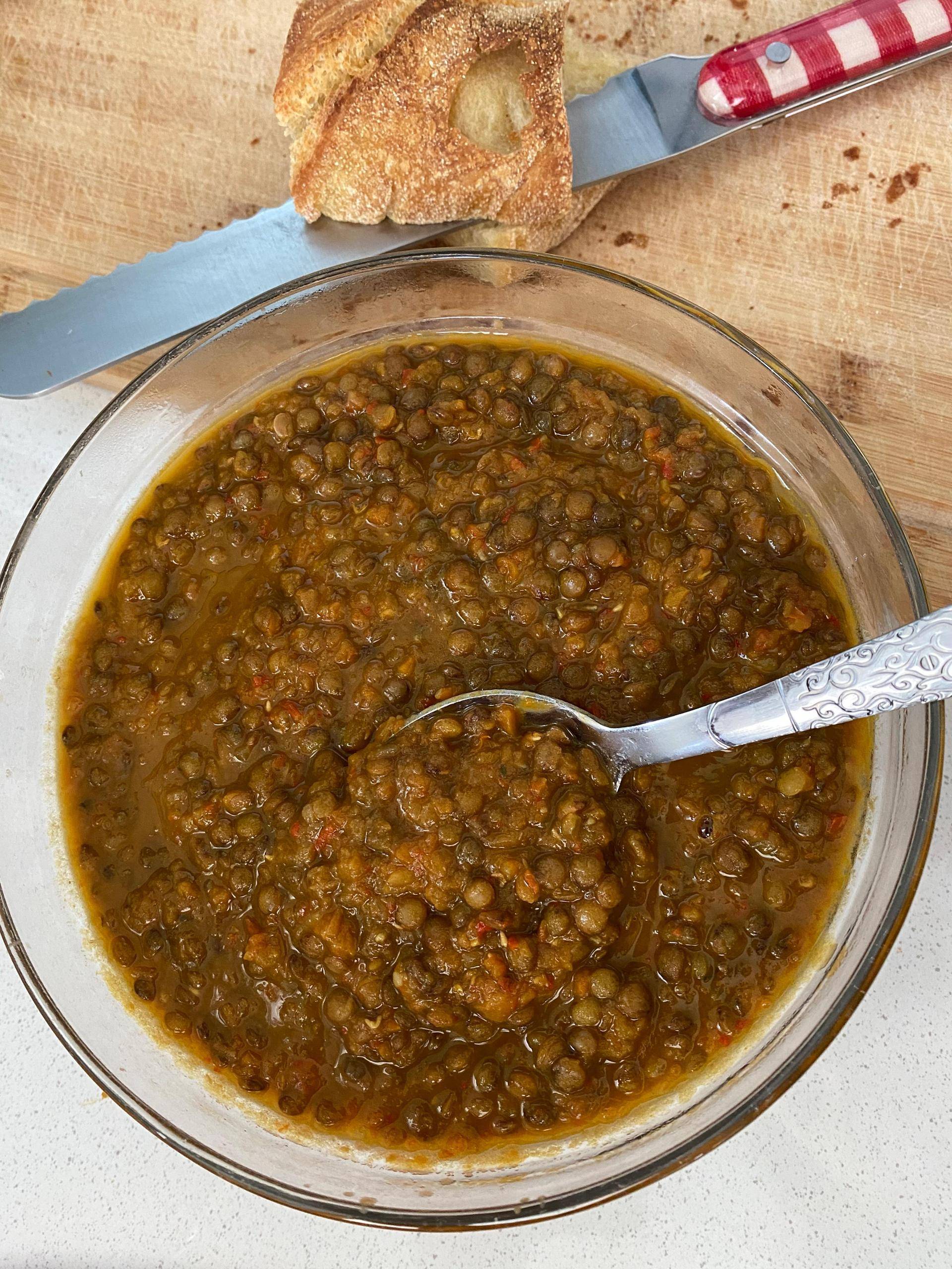 Lentilles vertes aux légumes - Recette Companion Connect XL | Moulinex