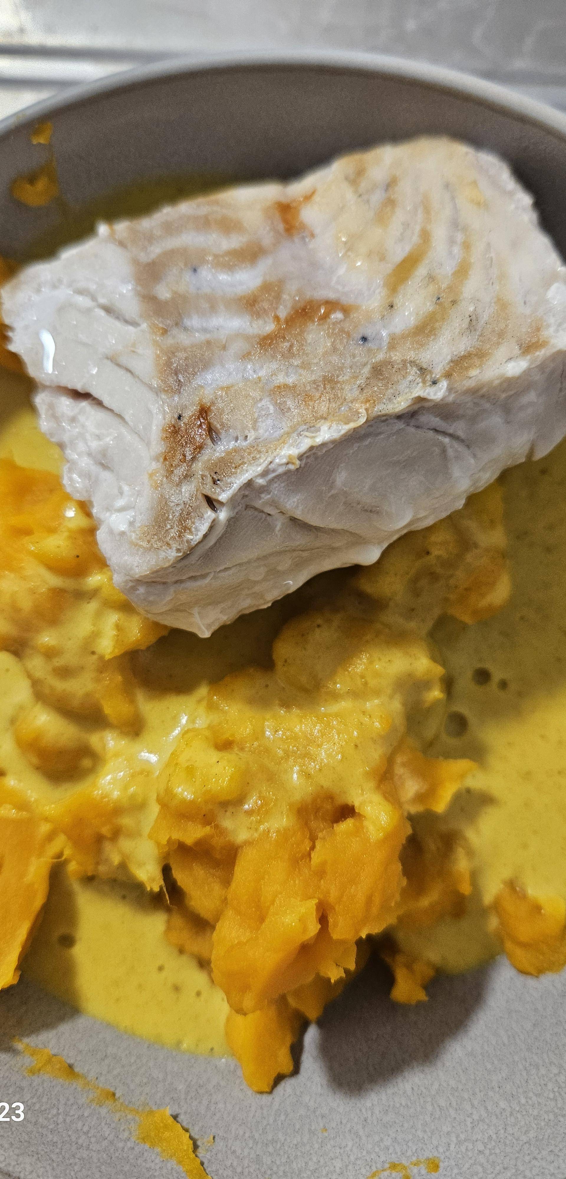 Lieu et sauce avoine, curry, citron - Recette Companion Connect XL | Moulinex