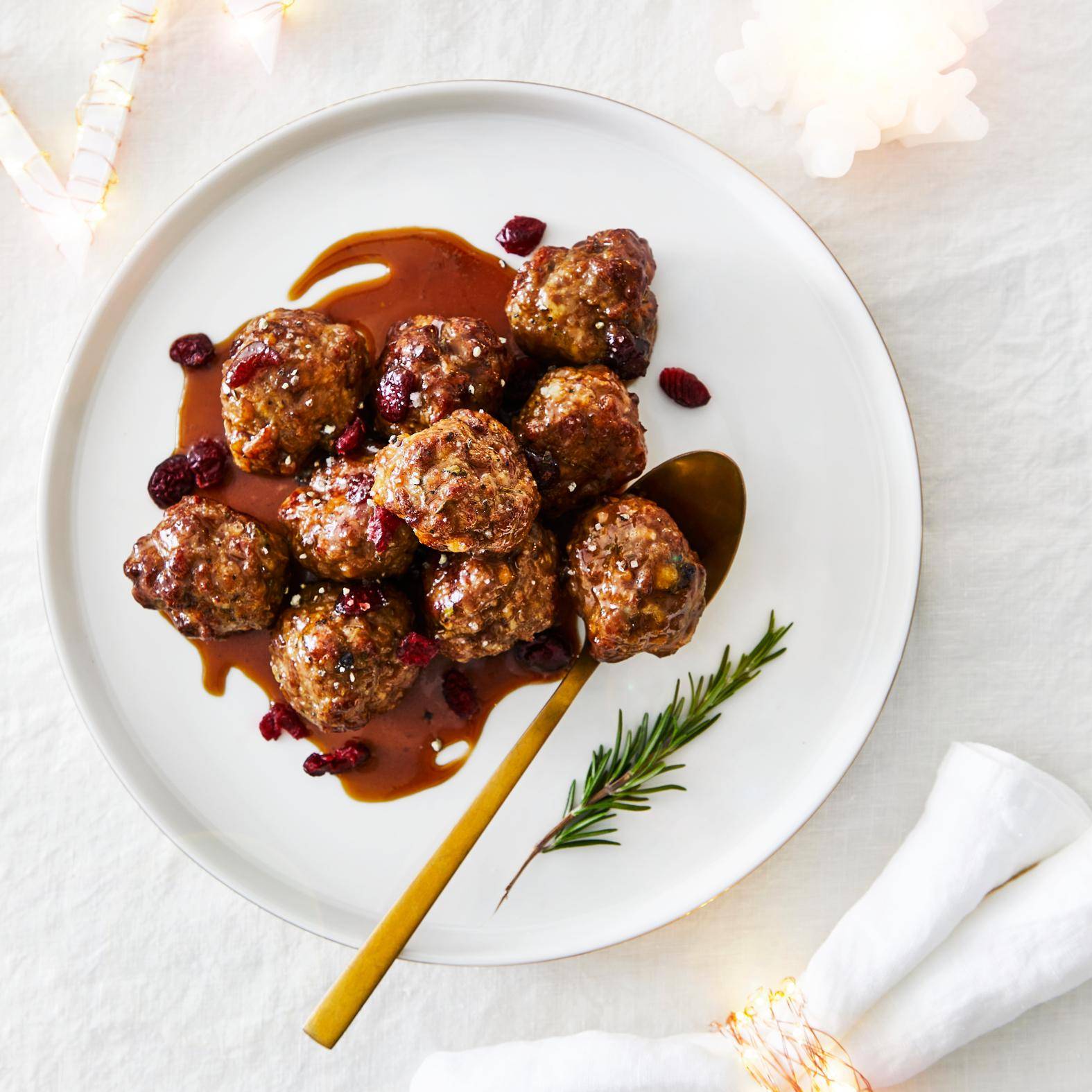 Boulettes de farce de Noël aux canneberges - Recette Easy Fry Max | Moulinex