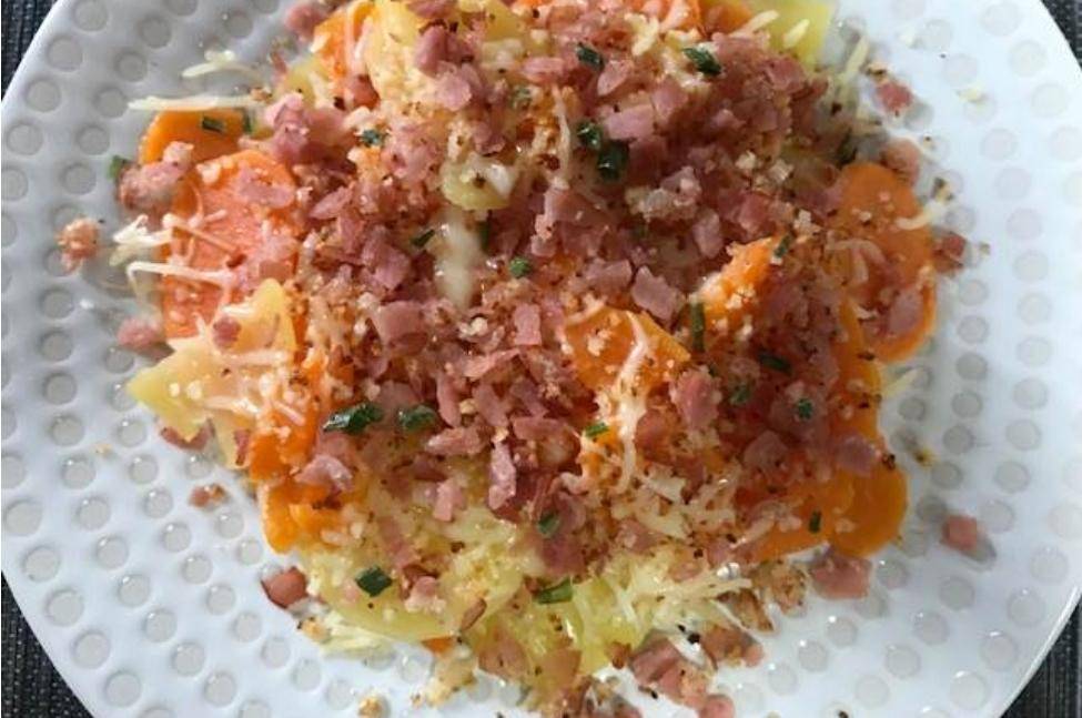 Gratin patate douce et bacon - Recette Cookeo | Moulinex