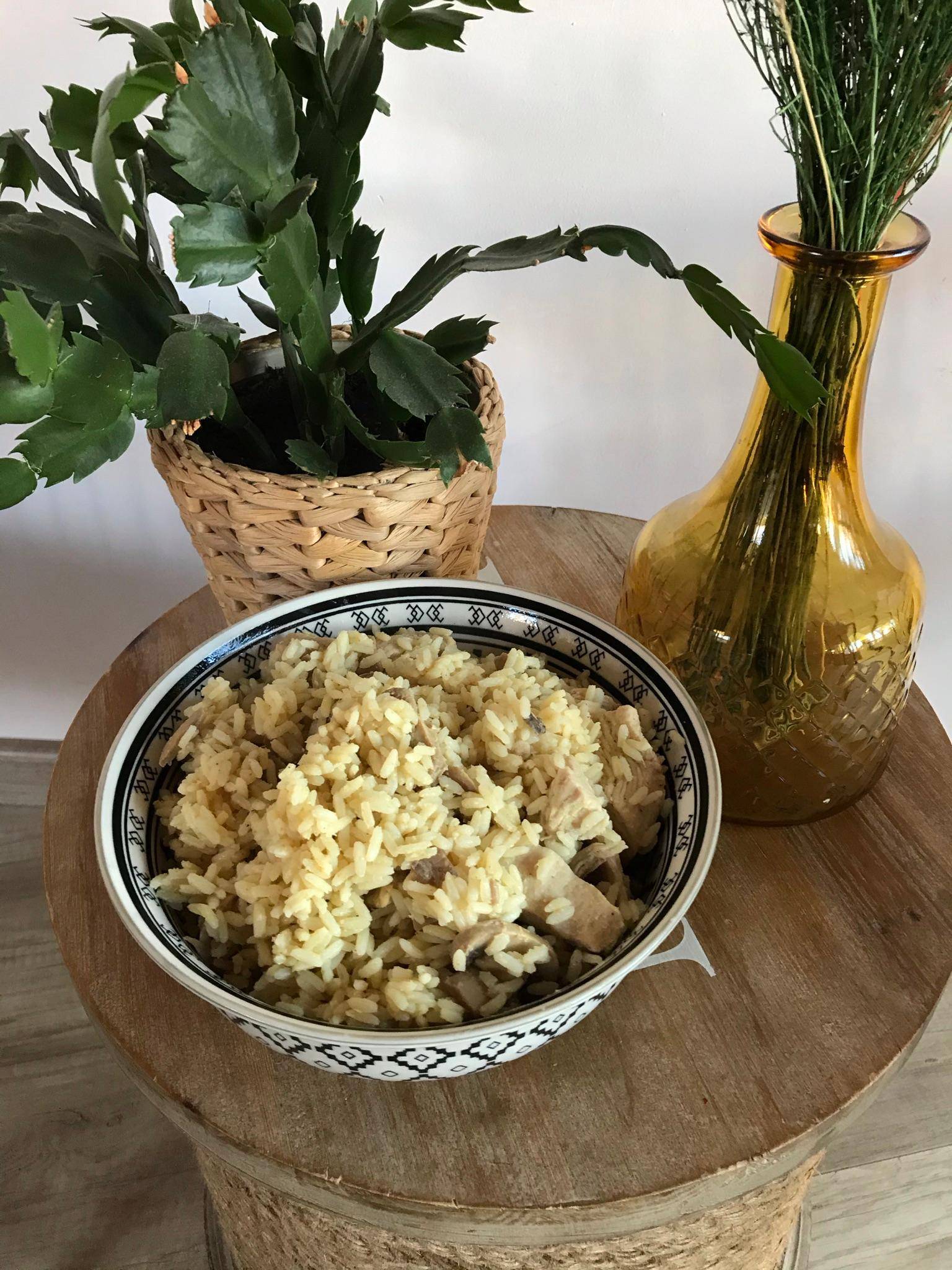 Riz dinde et champignons u curry - Recette Cookeo | Moulinex