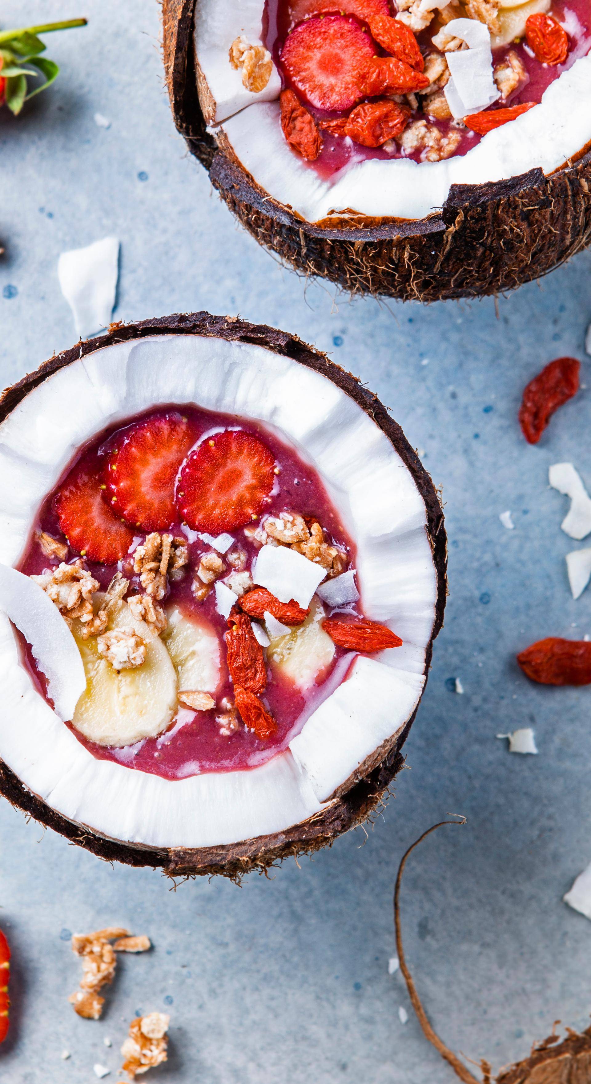 Lot De 8 Bol En Noix De Coco Naturelle - 450 Ml - Bol Bouddha Pour Smoothie Et Salade D'açaï - Décoration De Cuisine