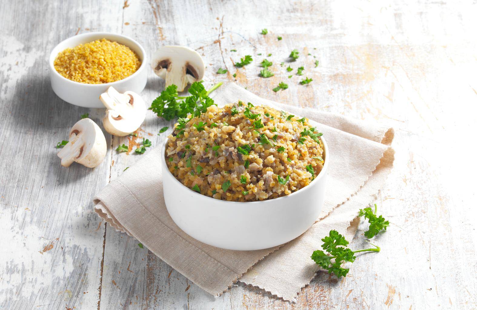 Risotto au boulgour et champignons de Paris - Recette Cook'in One | Moulinex
