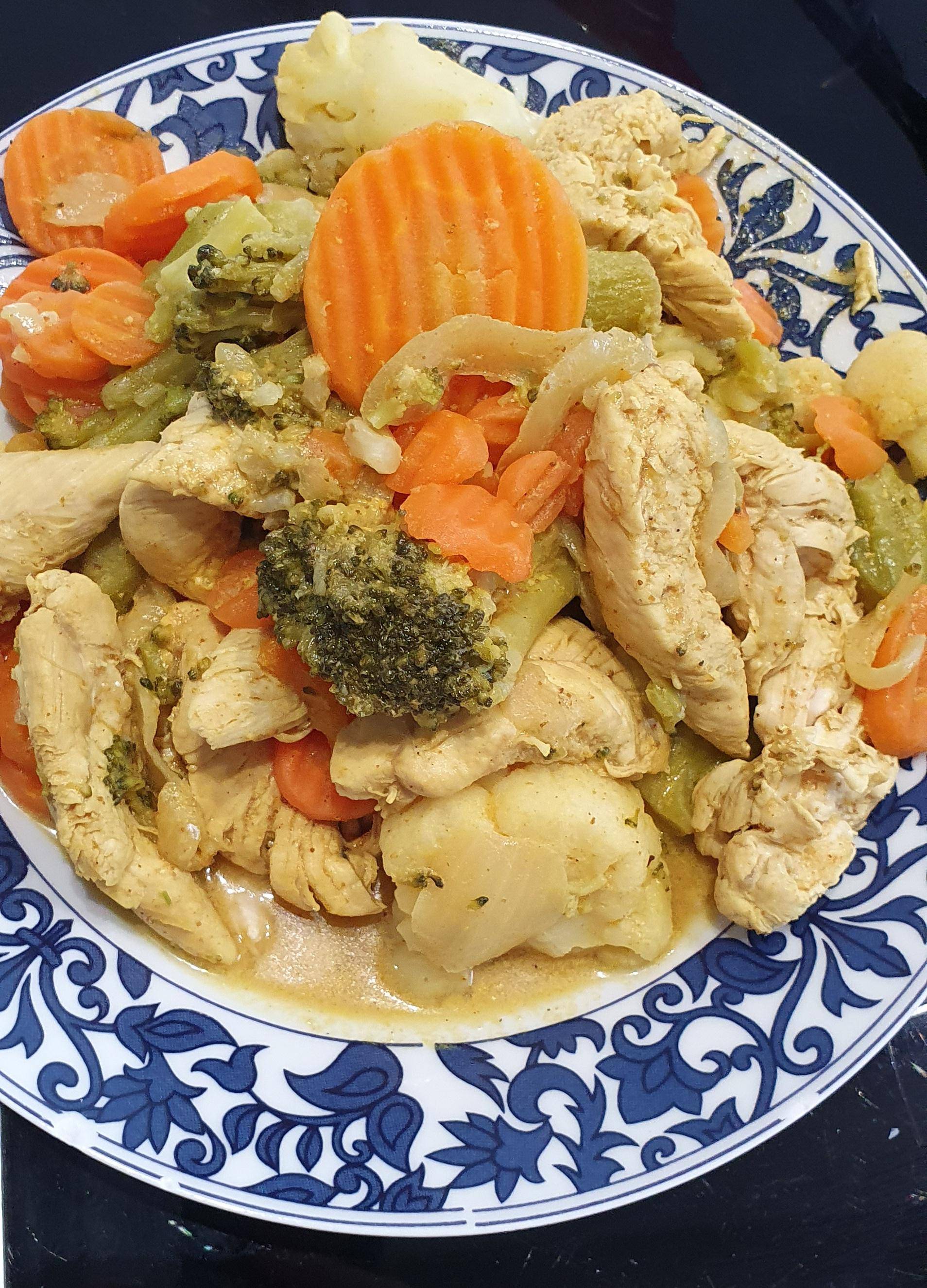 Poulet coco et ses 3 légumes - Recette Cookeo | Moulinex
