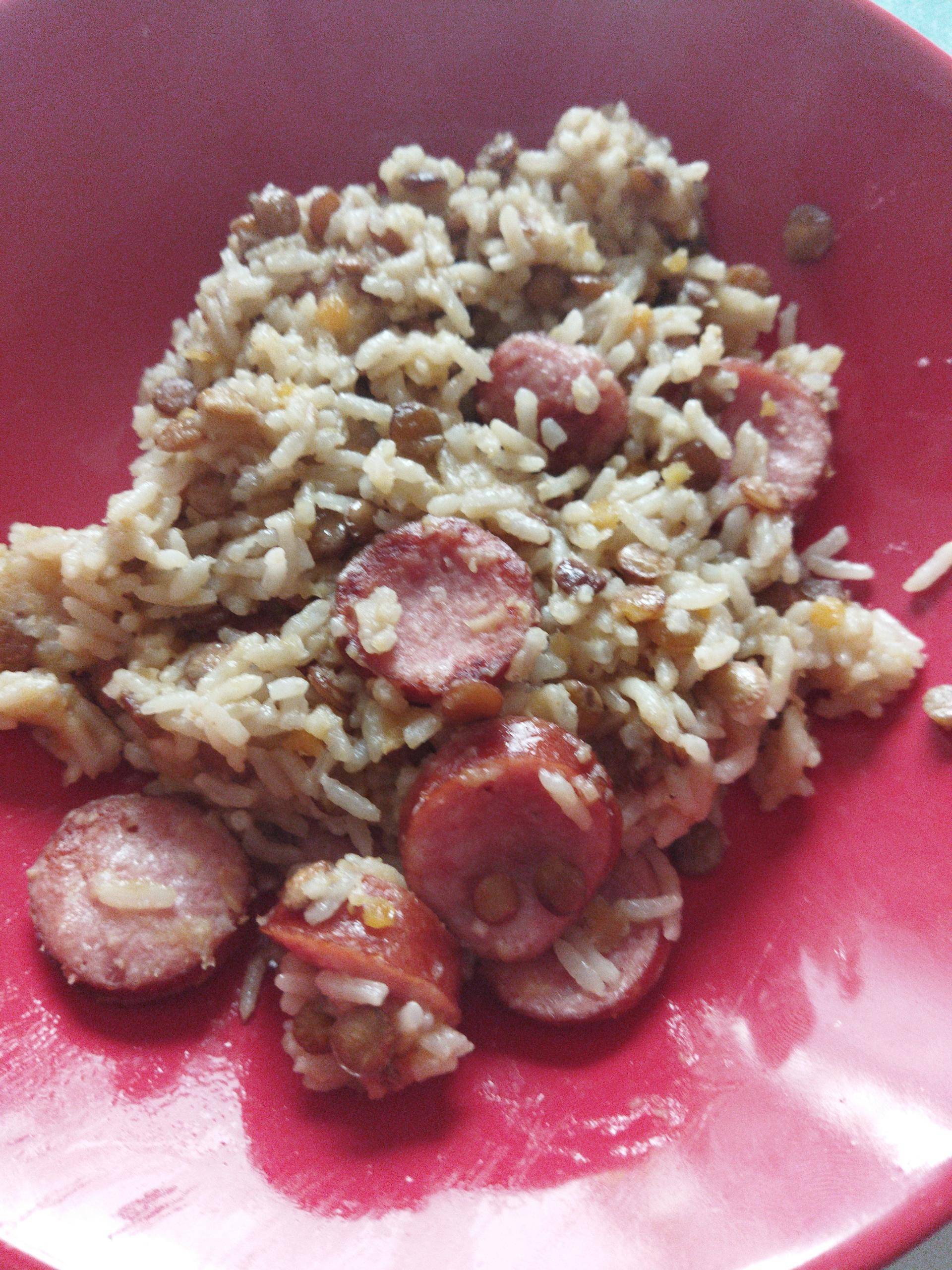 Riz lentilles aux saucisses fumées - Recette Cookeo | Moulinex