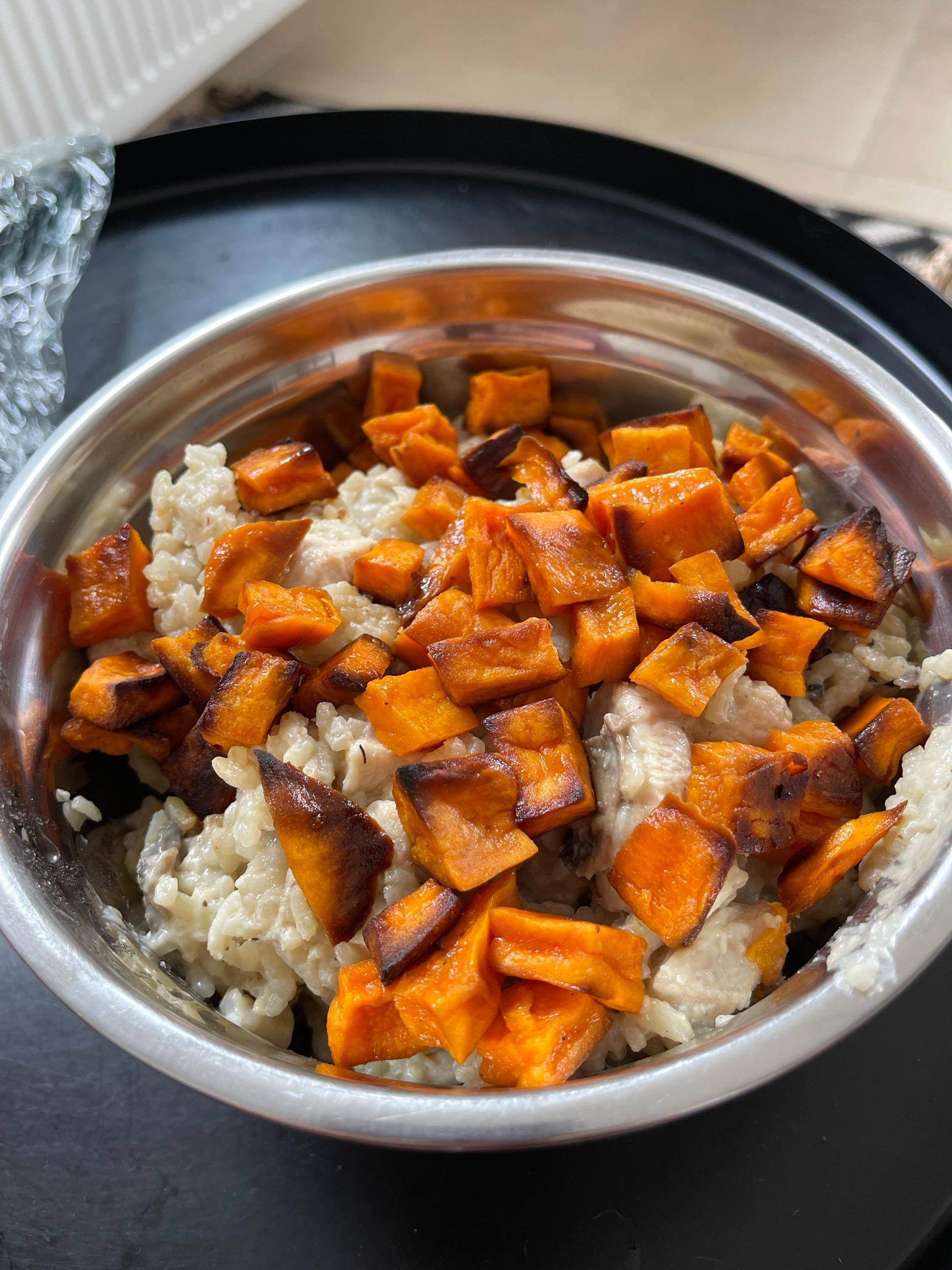 Risotto de poulet, champignons et patates douces - Recette Companion Connect XL | Moulinex