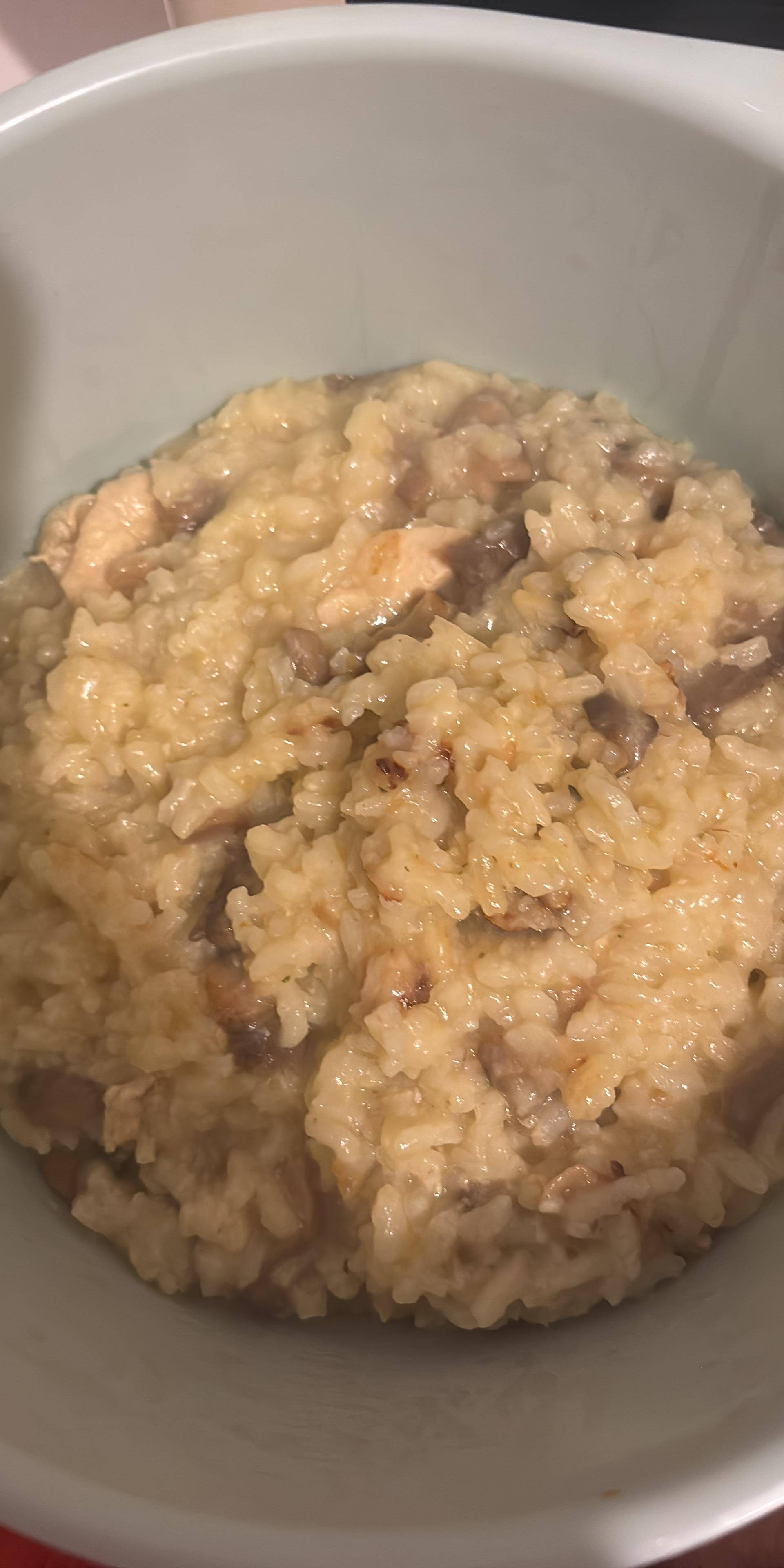 Risotto escalope de poulet, champignons et petits pois - Recette Cookeo | Moulinex