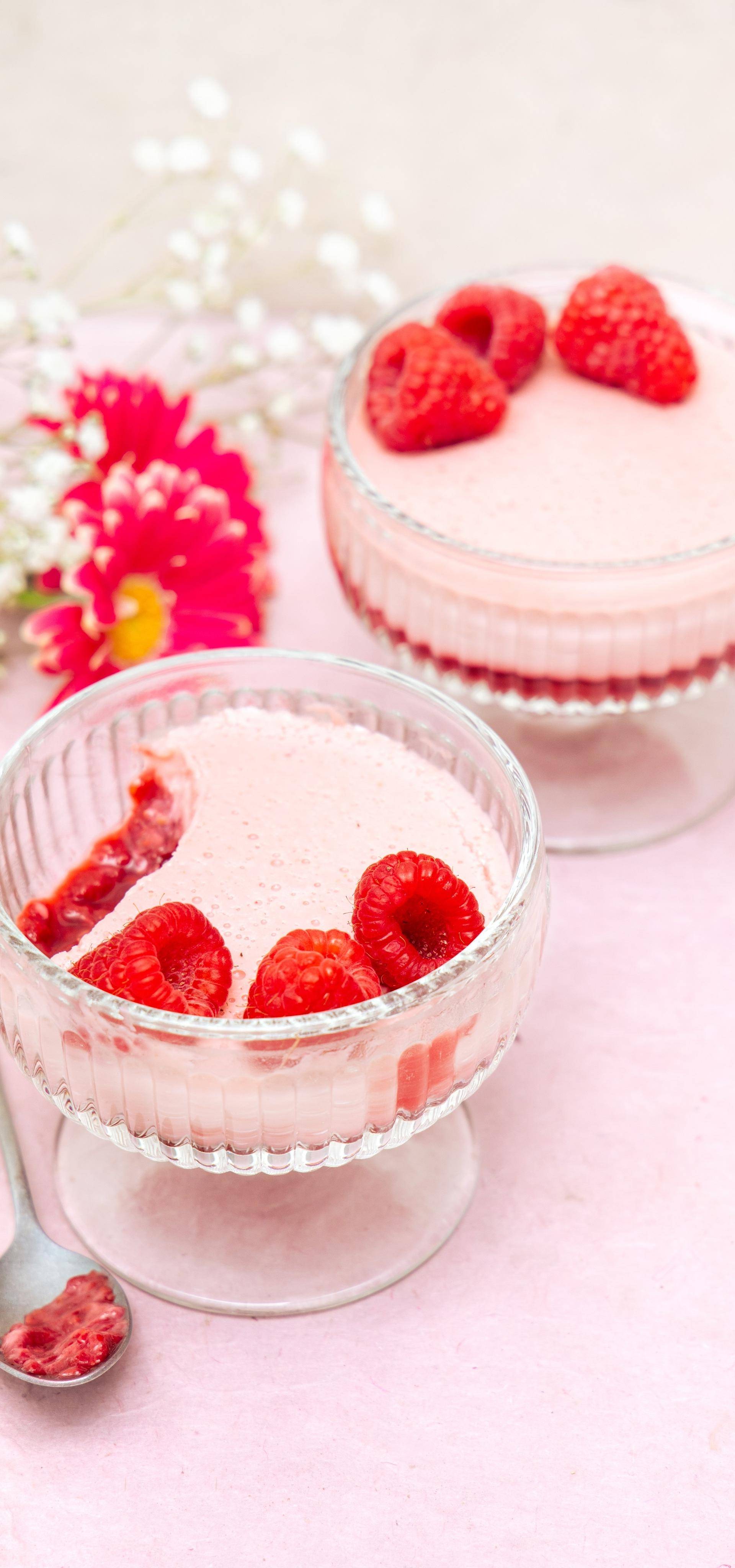 Crème dessert rose à la framboise - Recette Perfectmix Cook | Moulinex