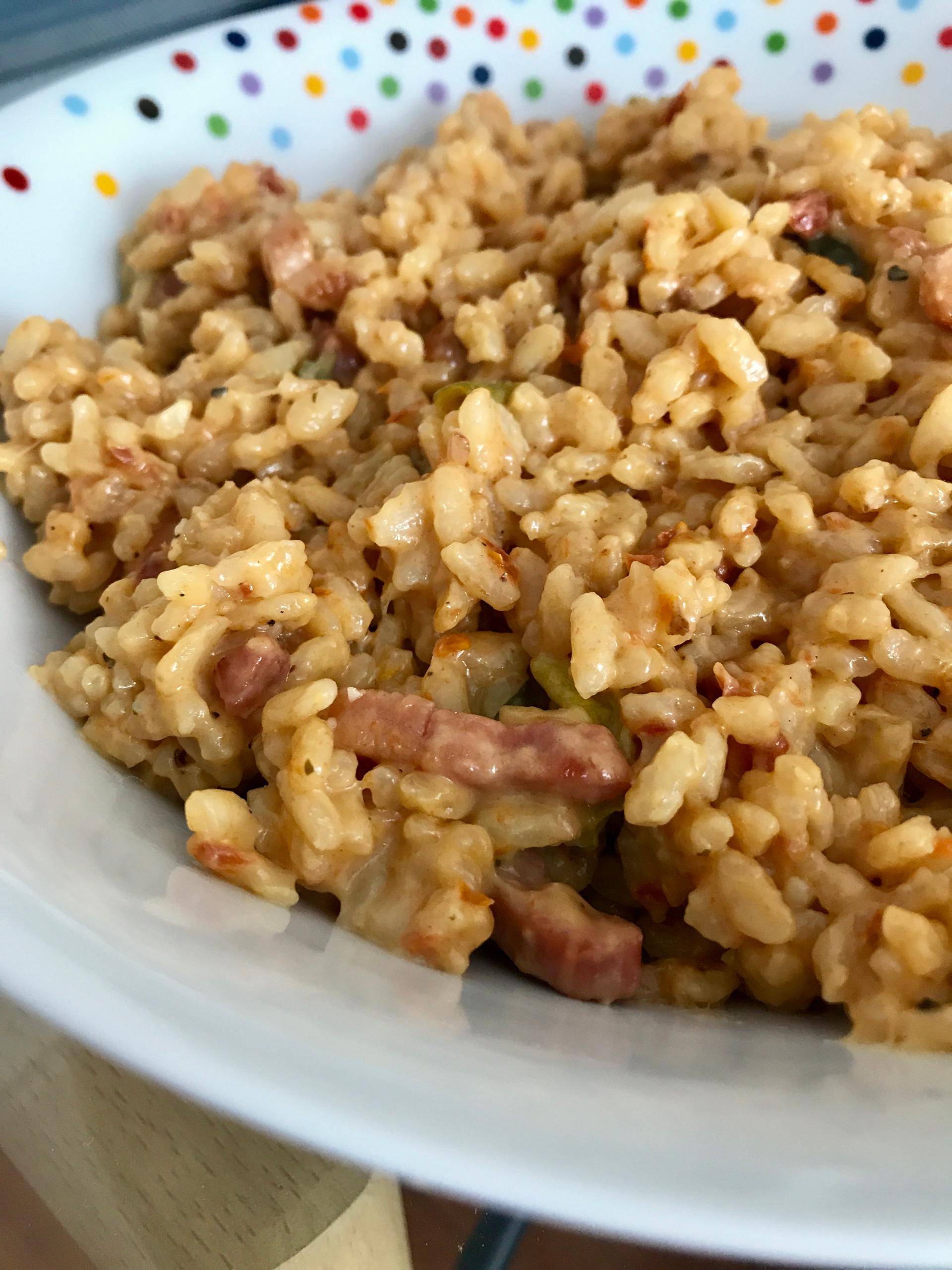 Risotto courgettes lardons tomates séchées - Recette Cookeo | Moulinex