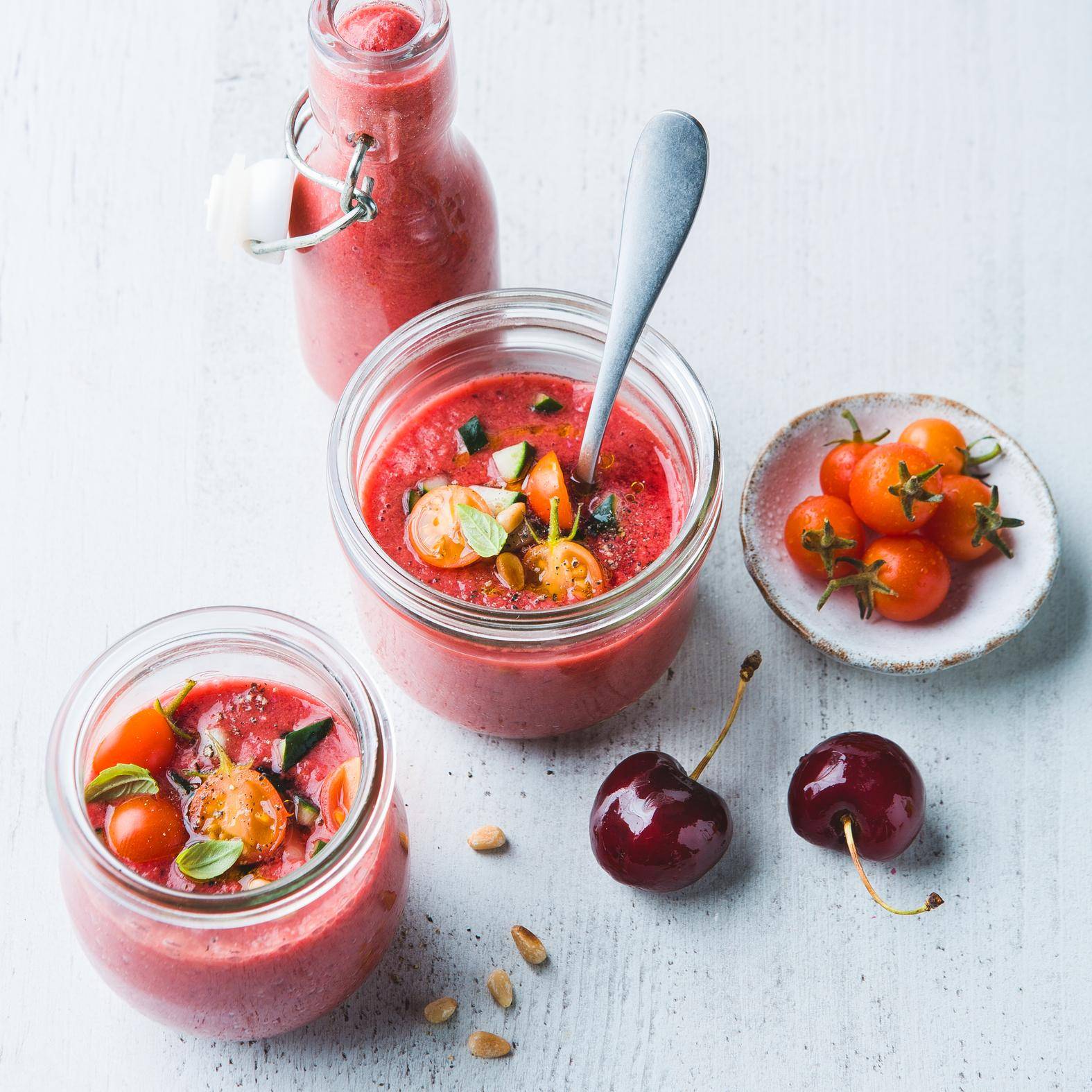 Gaspacho tomates et cerises - Recette Blend up | Moulinex