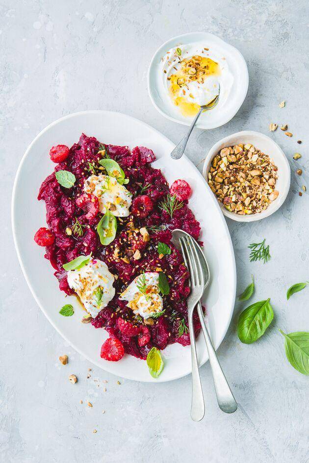 Tartare de betterave, labneh et dukkah pistaches - Recette Perfectmix + | Moulinex