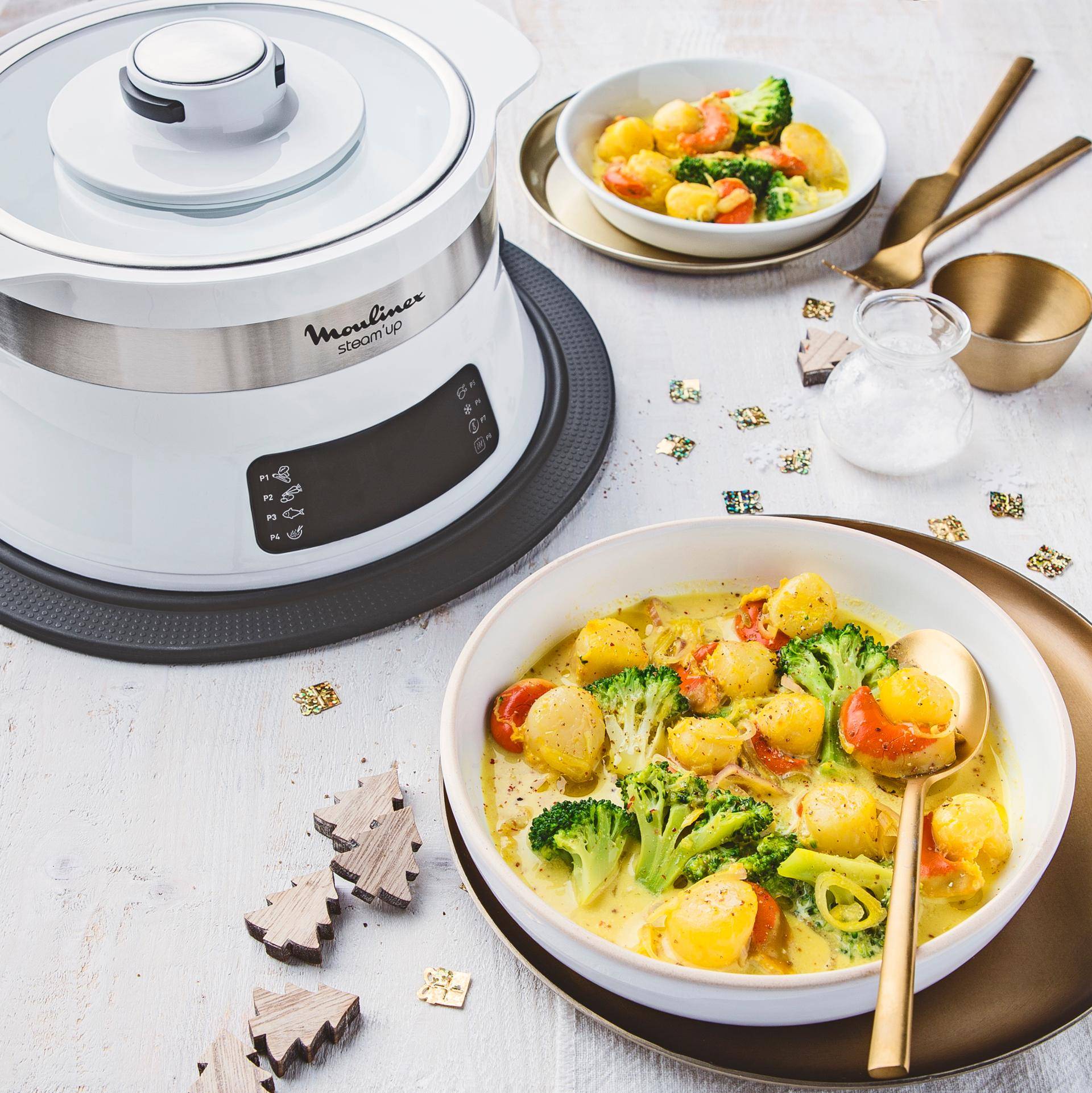 Nage de Saint Jacques - Recette Cuiseur vapeur | Moulinex
