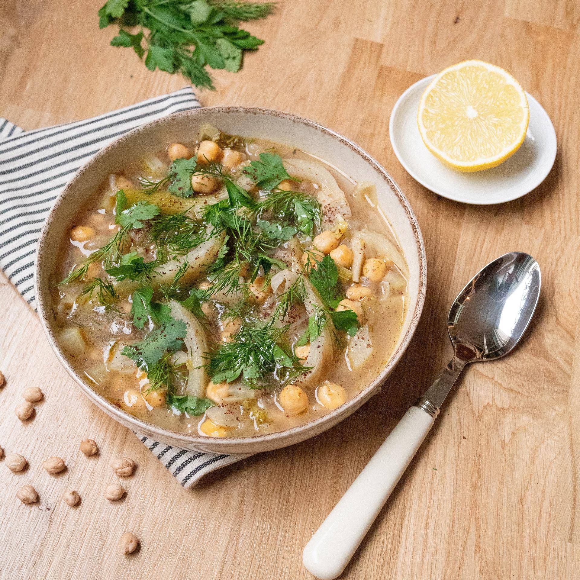 Soupe fenouil, pois chiches et herbes fraiches - Recette Cookeo | Moulinex