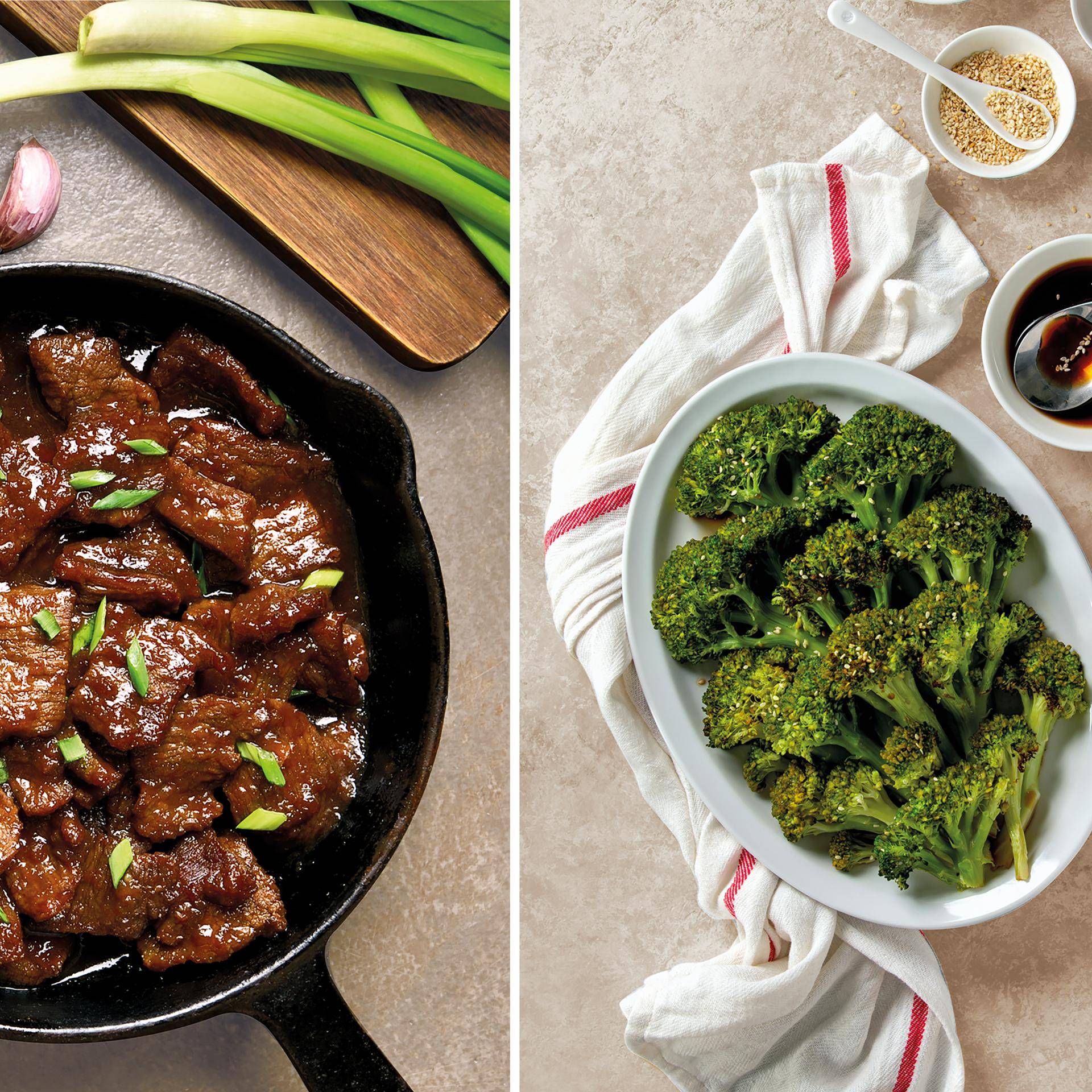 Bavette met sojasaus, sesam en broccoli - Recette Dual EasyFry&Grill | Moulinex