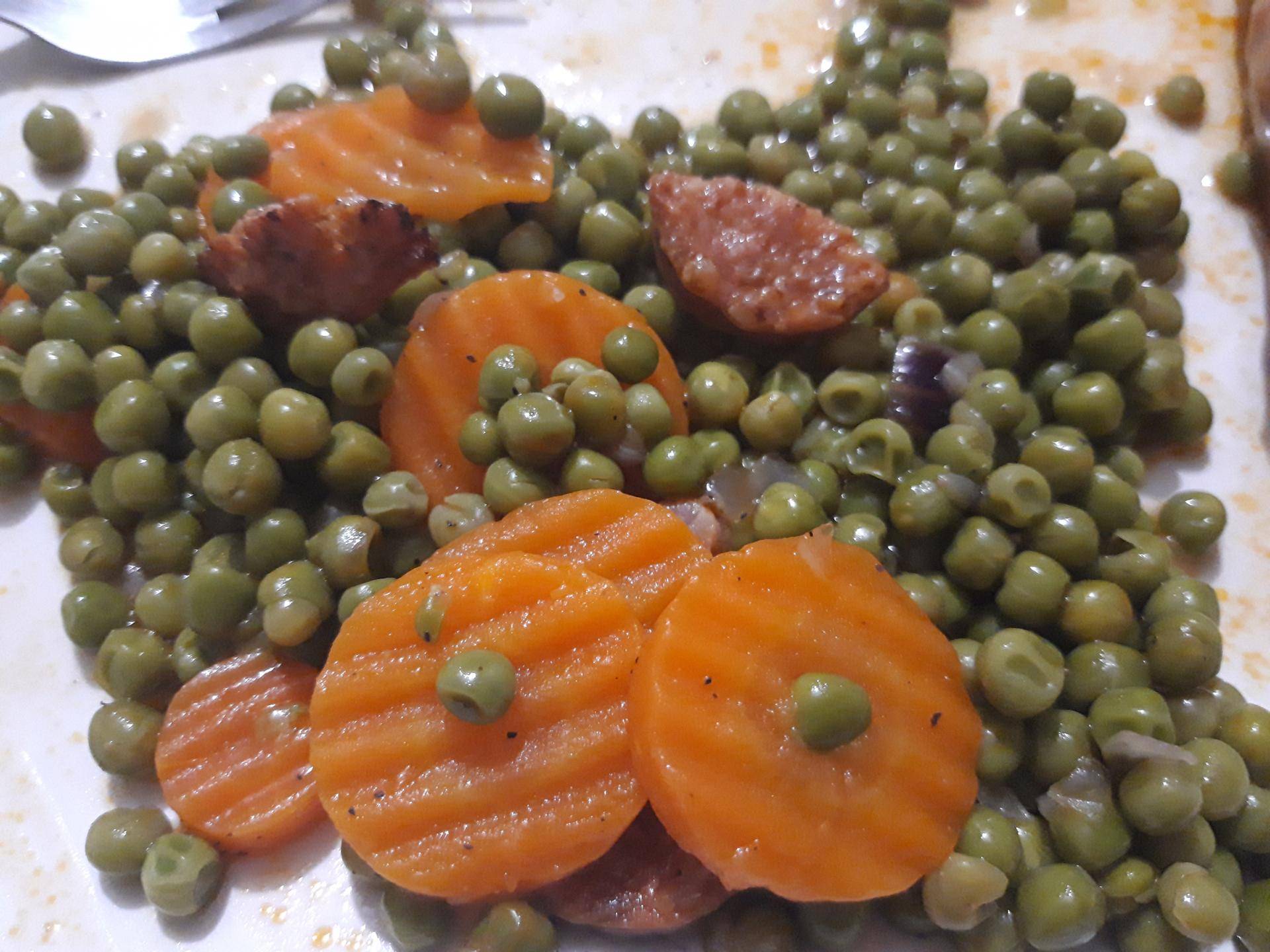 Petits pois carottes chorizo - Recette Cookeo | Moulinex