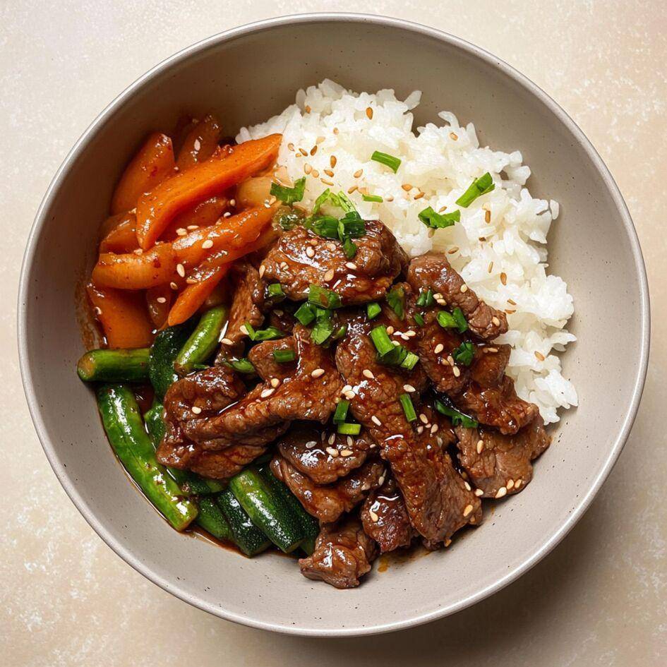Bowl de bœuf coréen avec riz vapeur et légumes - Recette Cookeo Infinity 17in1 | Moulinex