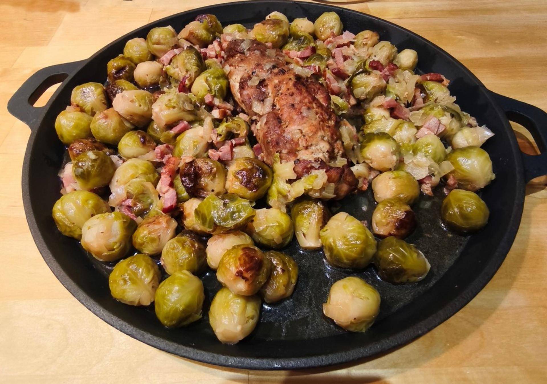 Filet mignon de porc croustillant aux choux Bruxelles - Recette Cookeo Infinity Autostir | Moulinex