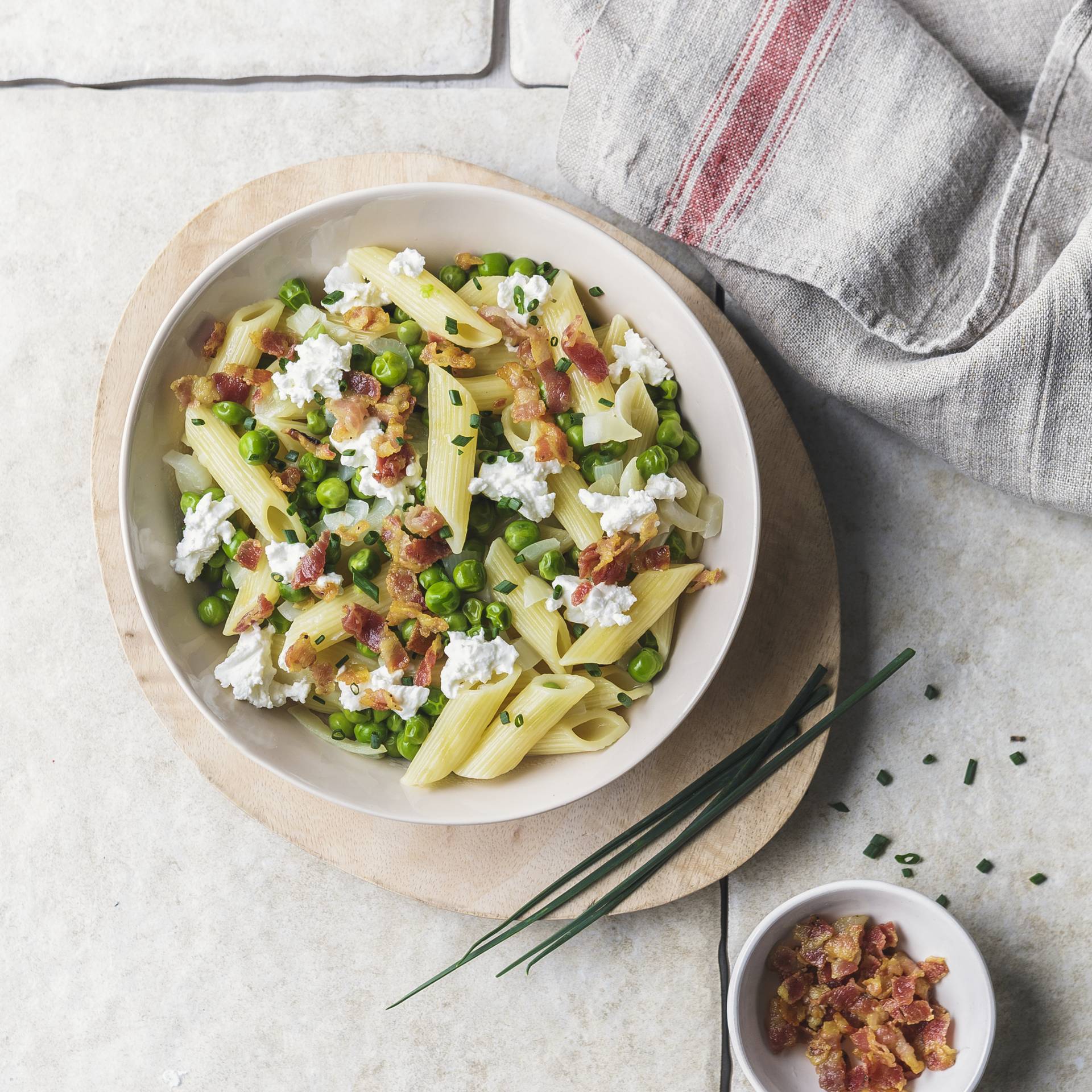 Pâtes petits pois et pancetta - Recette Cookeo | Moulinex