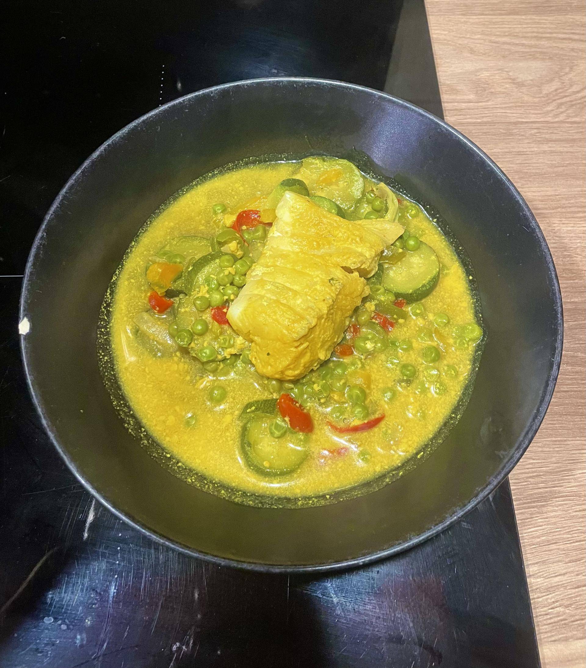 Cabillaud curry coco, légumes & riz - Recette Cookeo V3 | Moulinex
