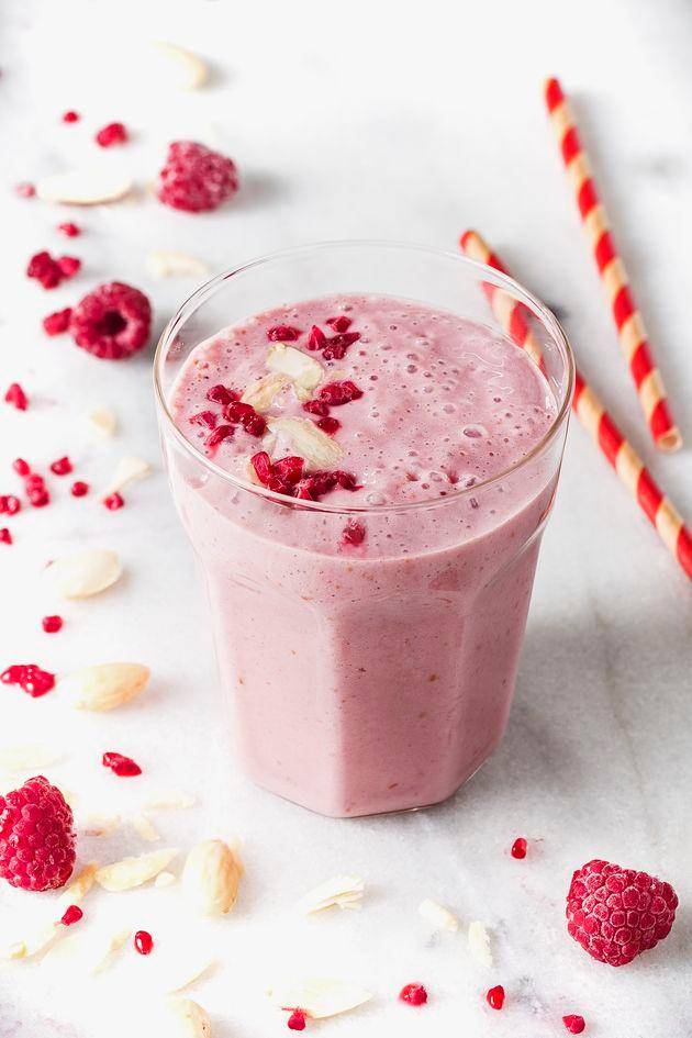 Milkshake healthy framboise et amande - Recette Blend up | Moulinex