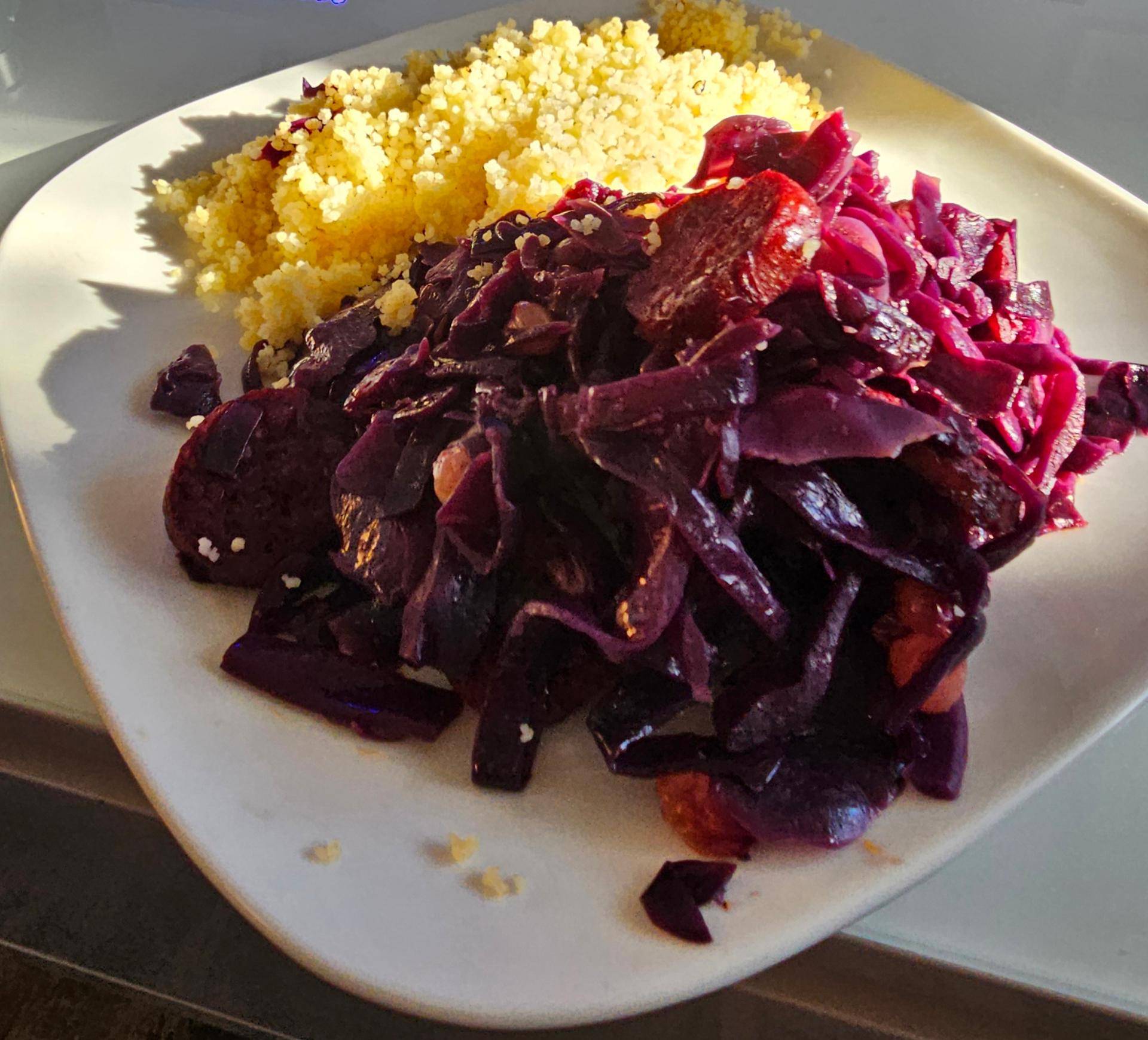 Chou rouge chorizo et raisin - Recette Companion Connect XL | Moulinex