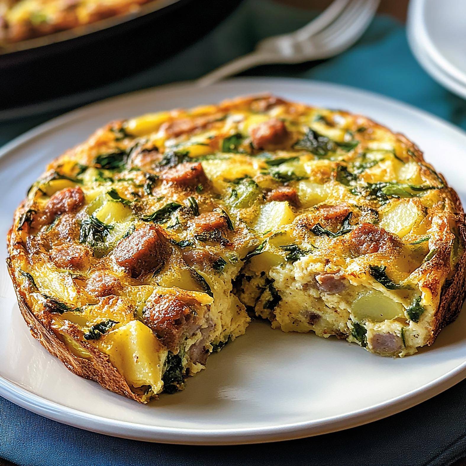 Frittata van aardappel en worst - Recette Cookeo | Moulinex