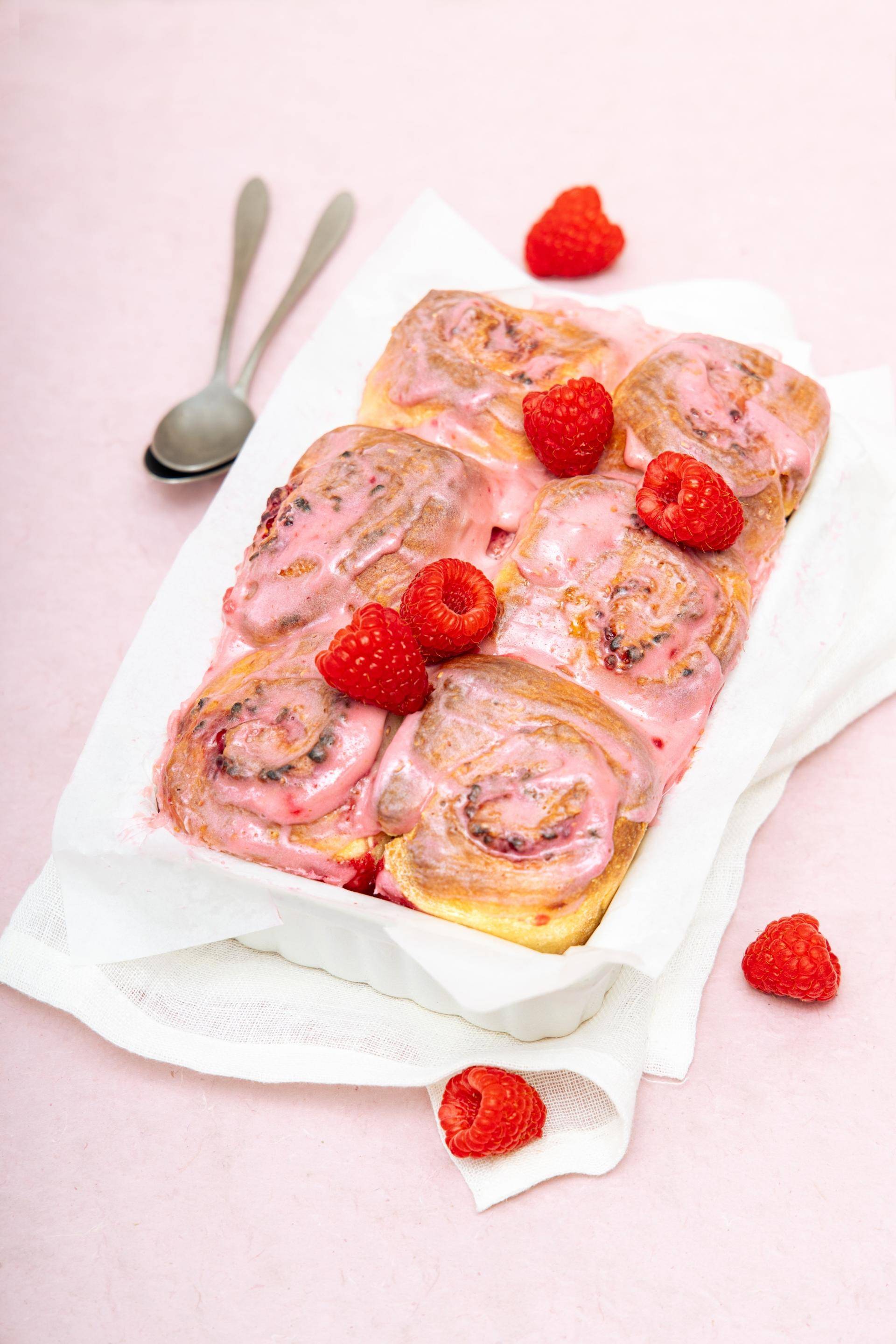 Rolls roses à la framboise - Recette Easy Fry Compact | Moulinex