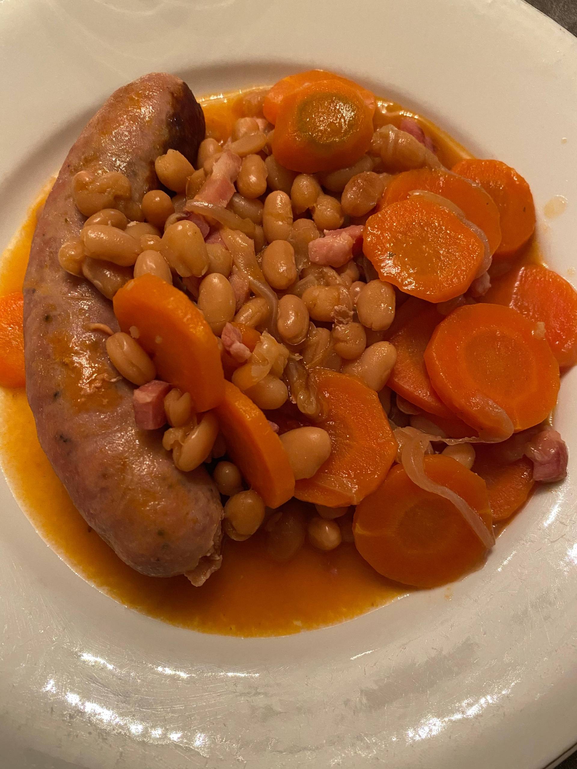 Saucisse de Toulouse et haricots blancs à la tomate - Recette Cookeo | Moulinex