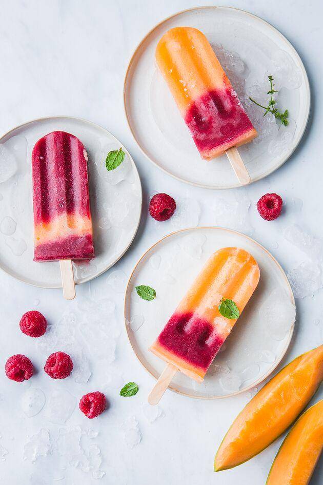 Esquimaux bicolores, melon & framboises - Recette Perfectmix + | Moulinex