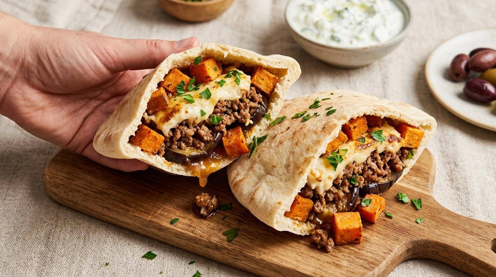 Pitas moussaka au chèvre frais - Recette Cookeo V3 | Moulinex