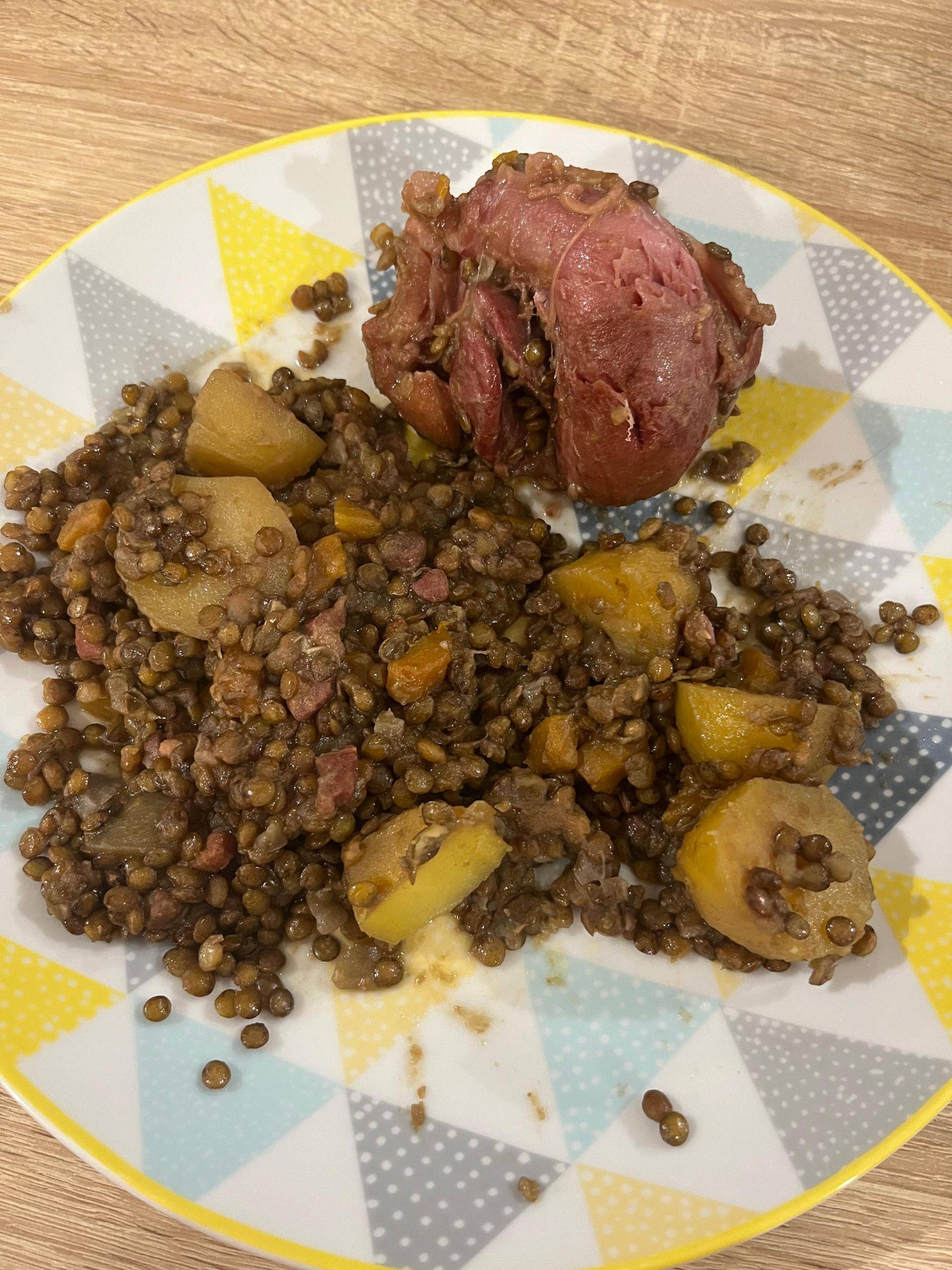 Jarret demi sel aux lentilles - Recette Cookeo | Moulinex