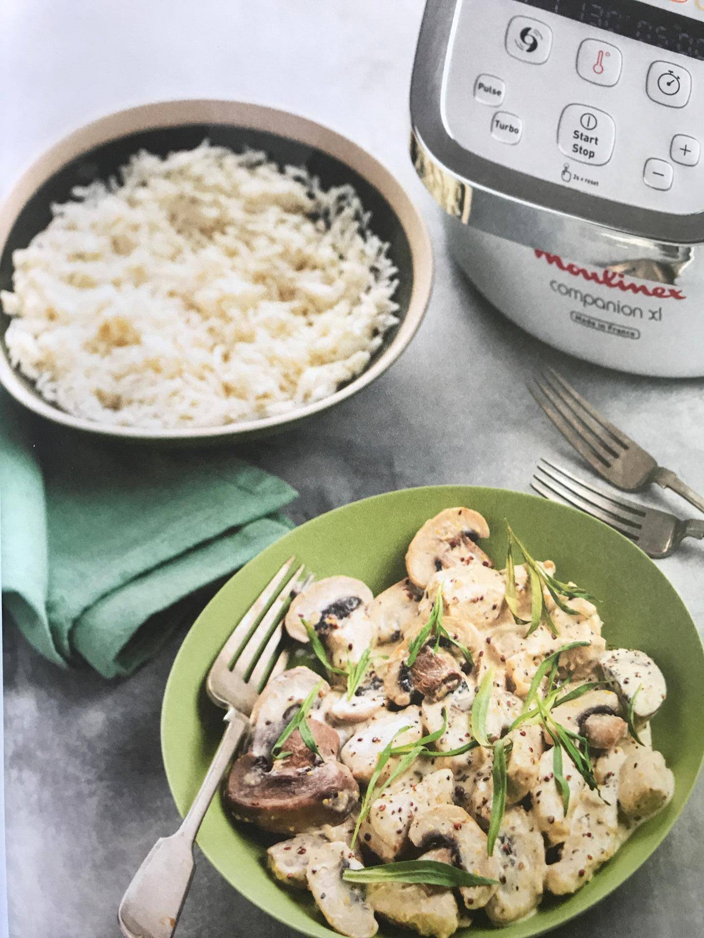 Poulet à la crème et aux champignons - Recette Companion Connect | Moulinex