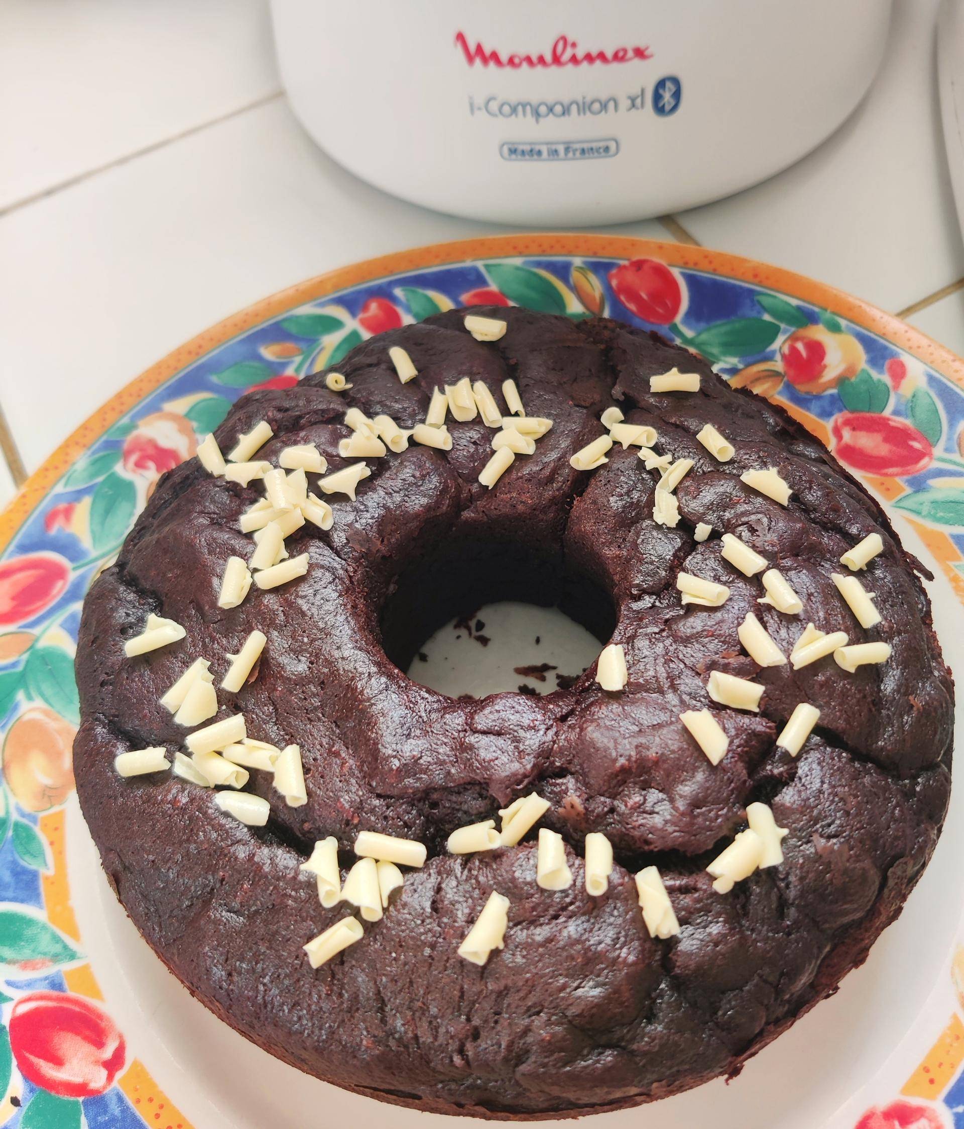 Gâteau courgette, farine de maïs violet, chocolat - Recette Companion Connect XL | Moulinex