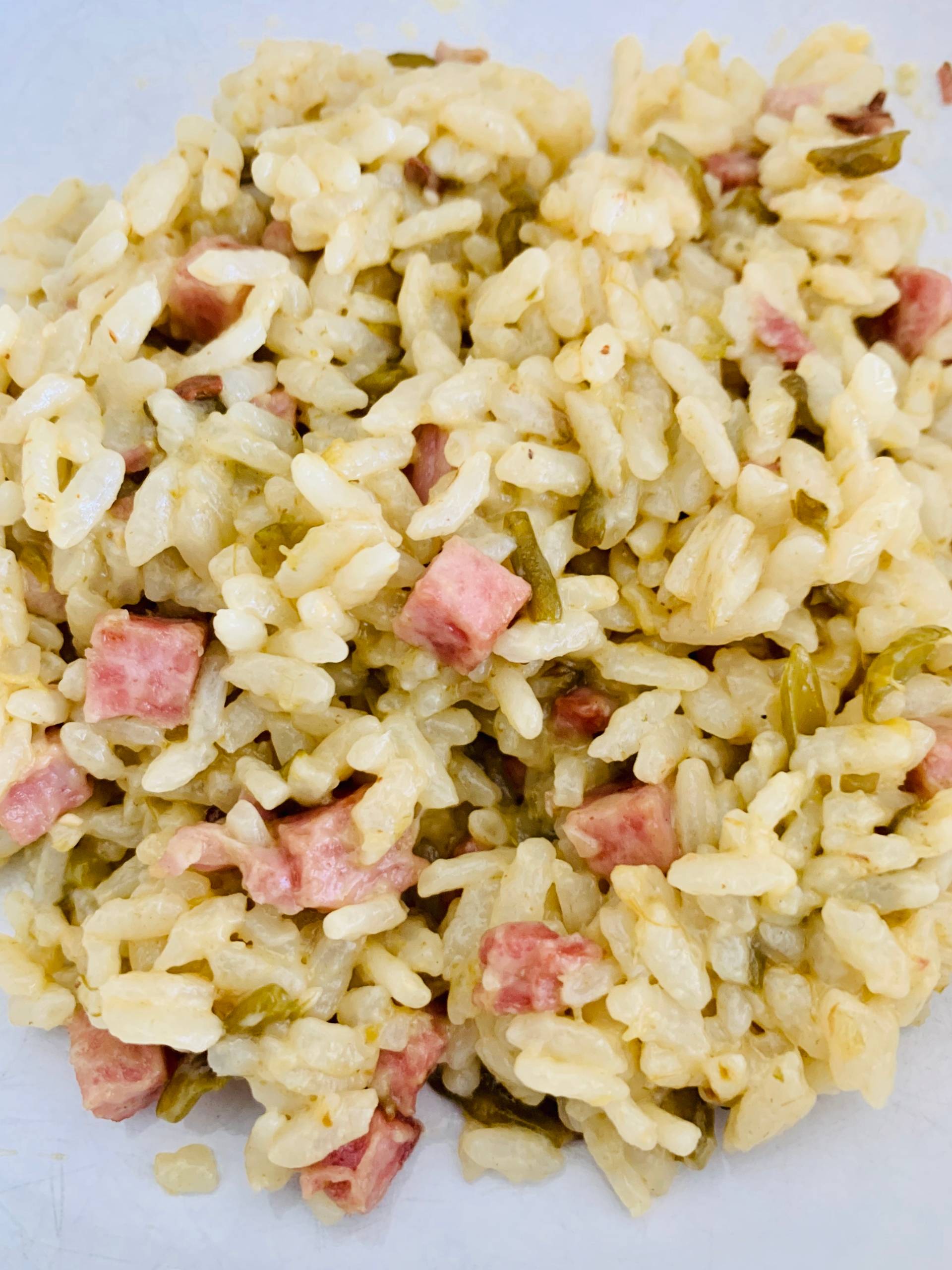 Risotto haricots verts dés de jambon et lardons - Recette Cookeo | Moulinex