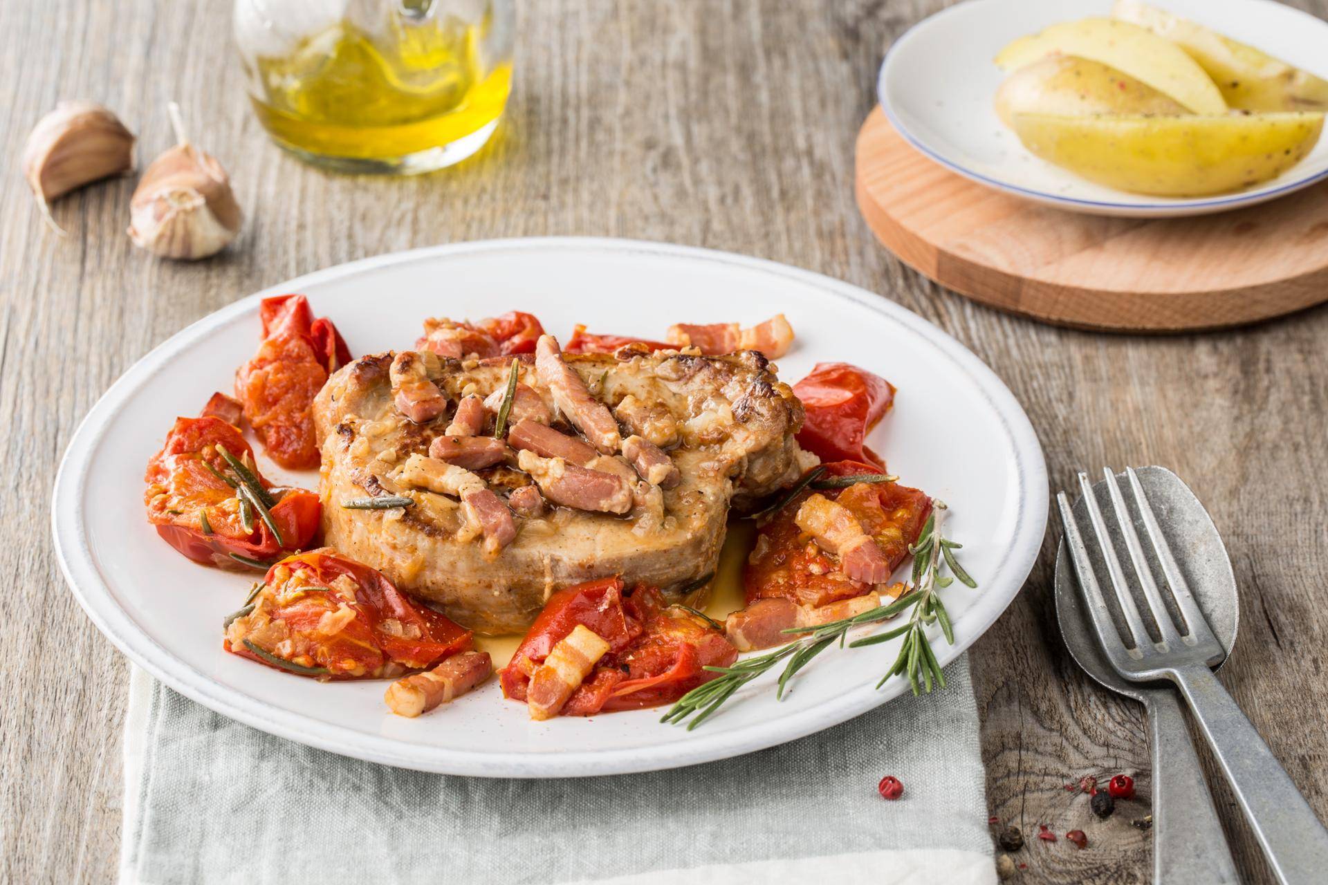 Rôti de porc tomates lardons - Recette Cookeo | Moulinex