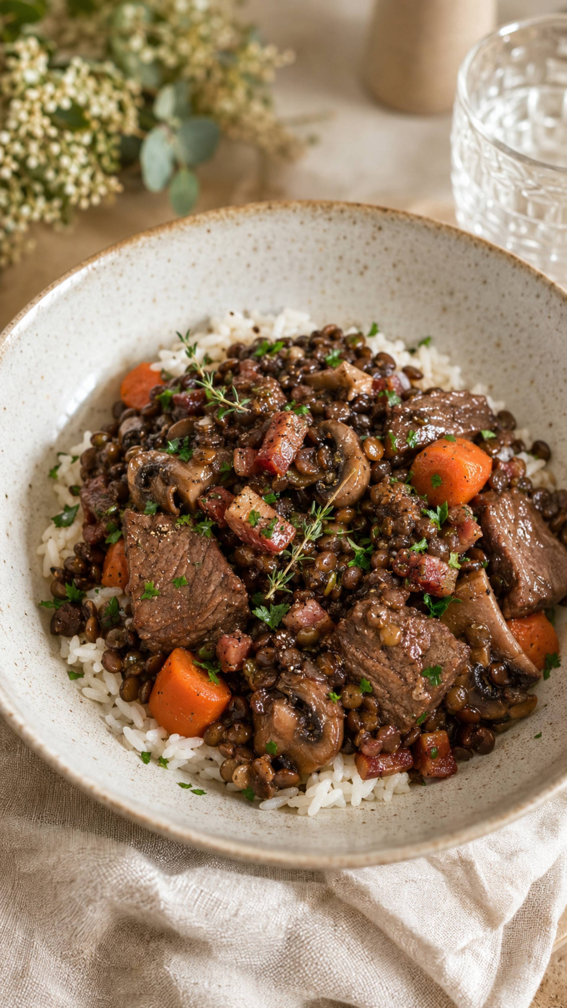Bourguignon de bœuf aux lentilles béluga - Recette Companion Connect XL | Moulinex