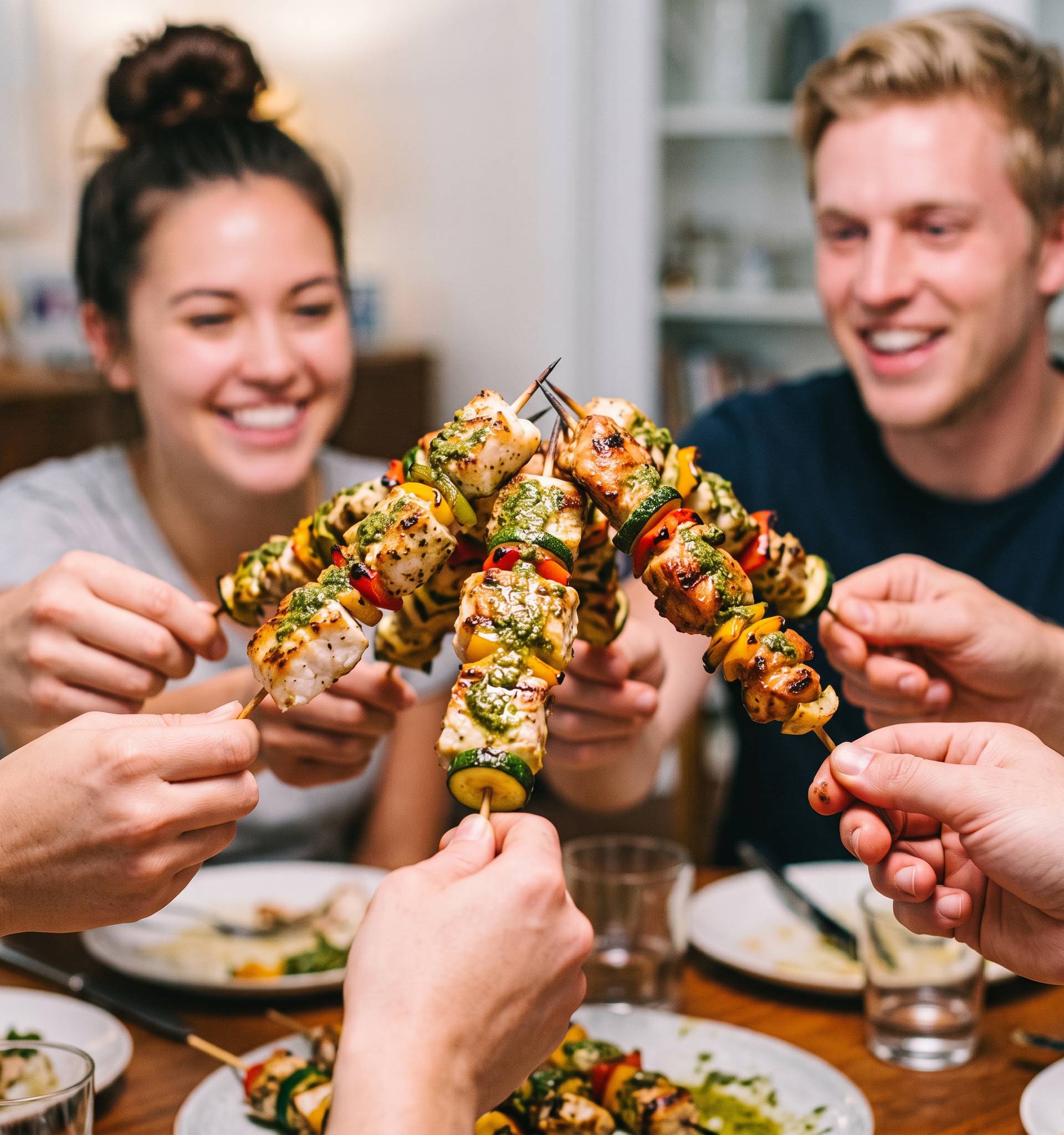 Brochettes de poisson & poulet au pesto - Recette Ever Fry XXL SURFACE | Moulinex